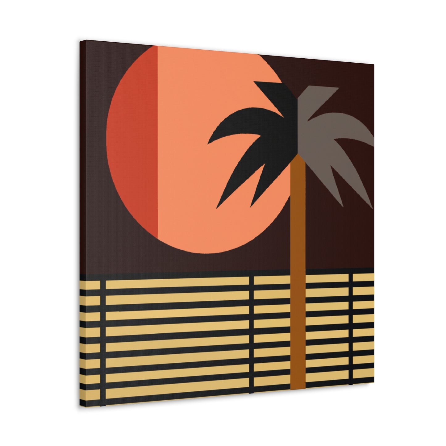 Moonlit Palm- Midcentury Canvas