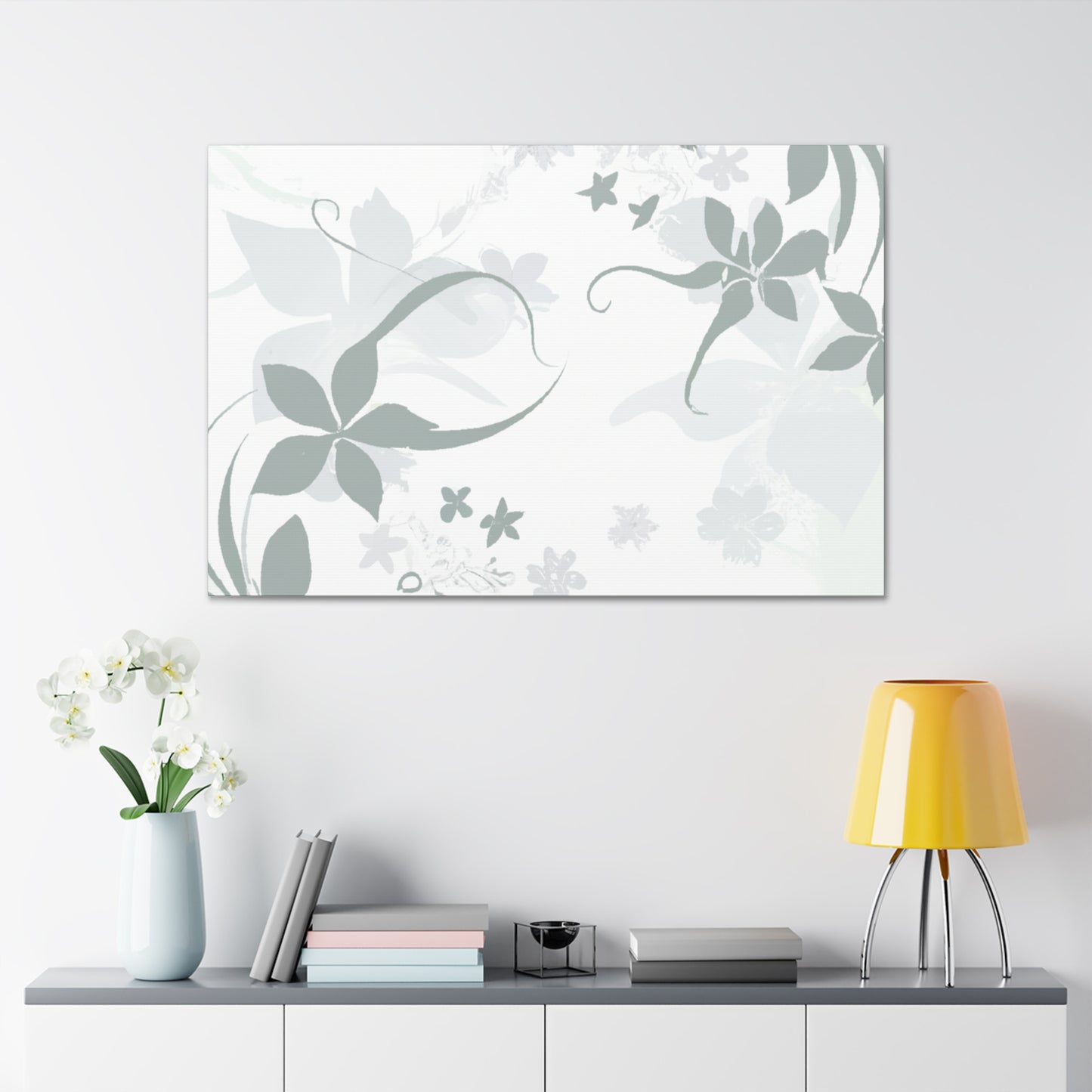 Grey Vine - Floral - Canvas