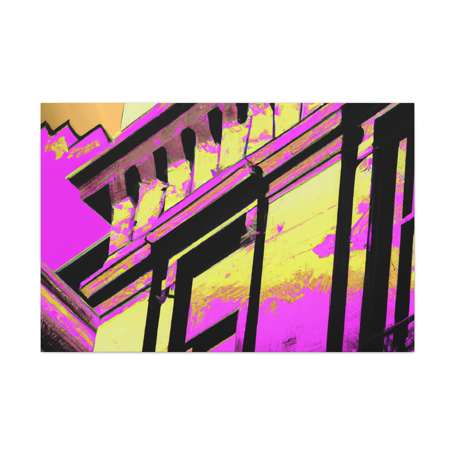 The Galaxy Gate: An Art Deco inspired monument showcasing a reflective archway set deep in a vault of sparkling stars. - Canvas