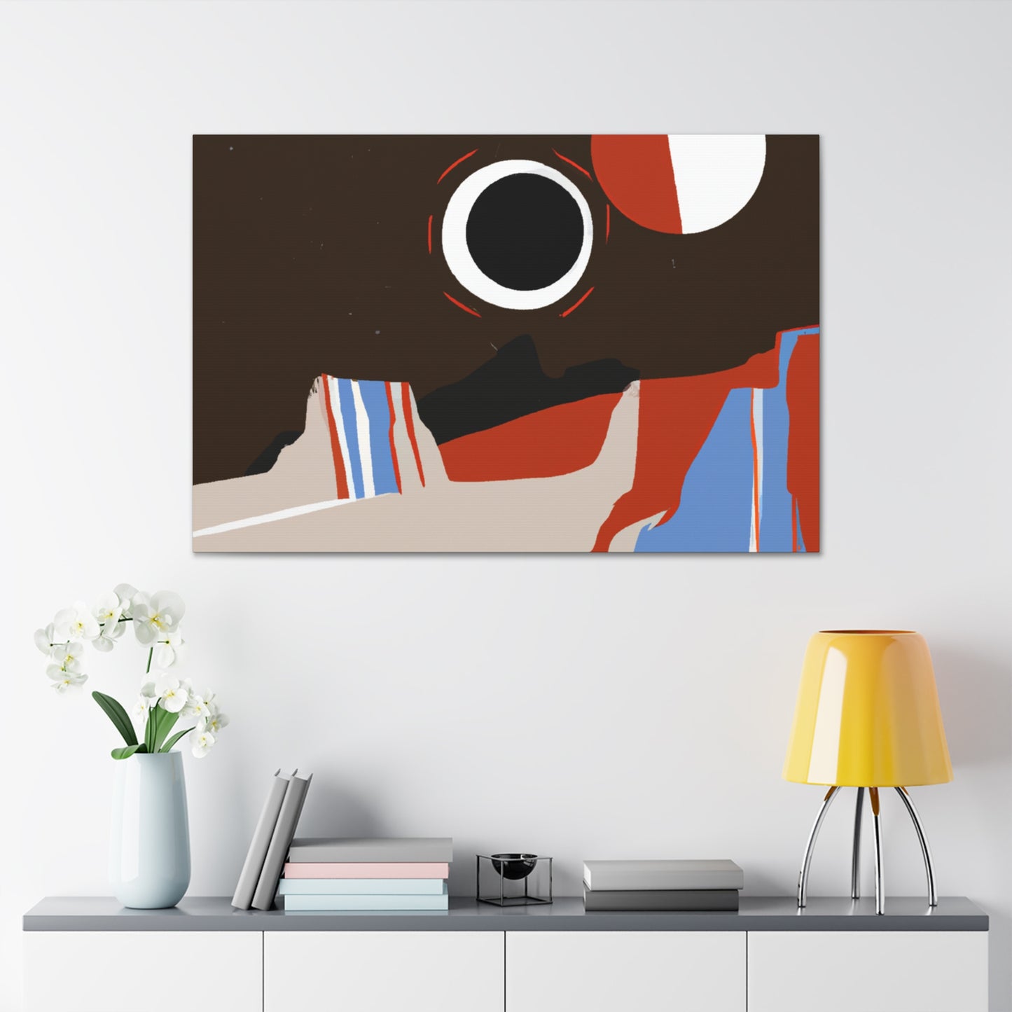 "Dreamy Geometric Glow - Midcentury" - Canvas