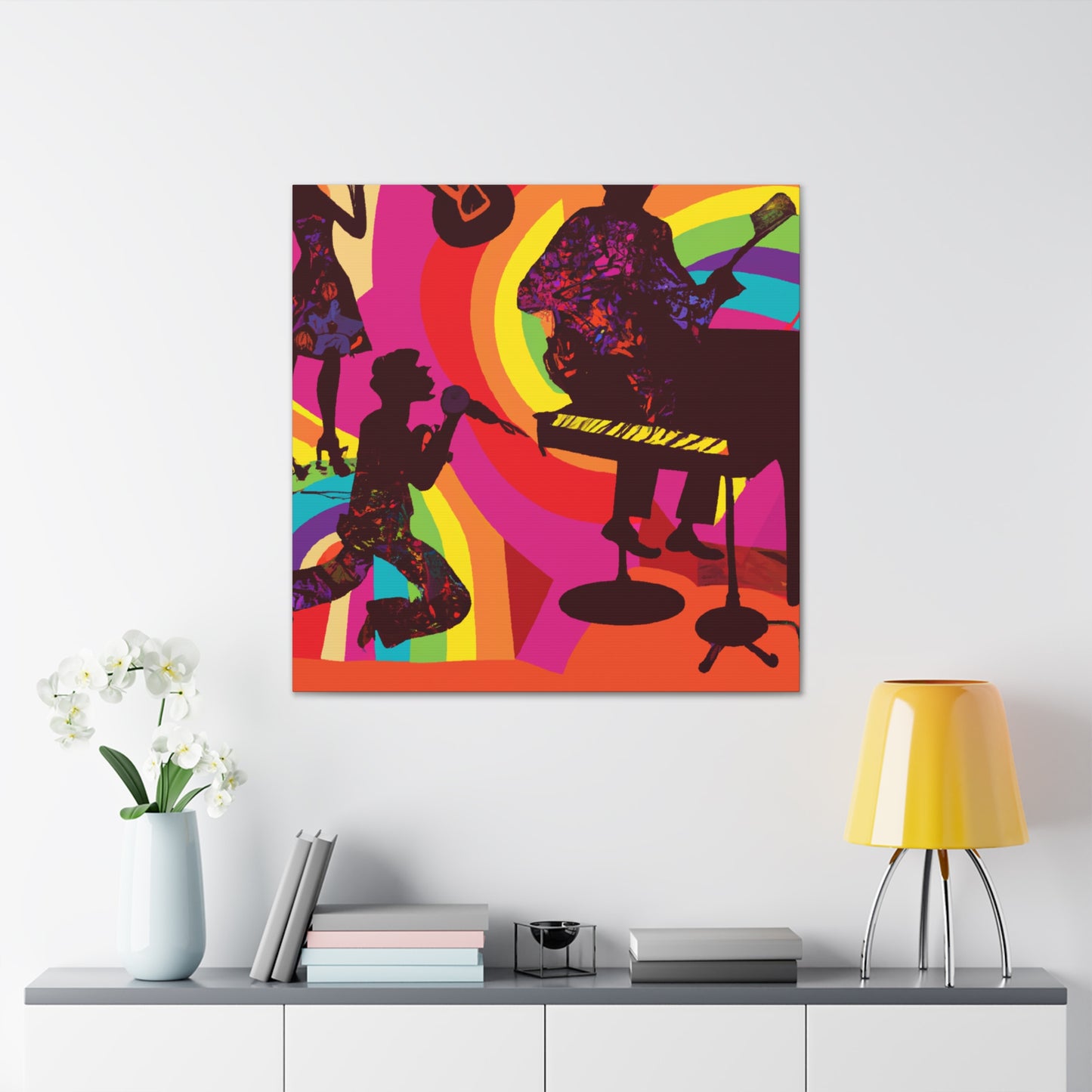 "Cool Cat Shuffle - Retro Music" - Canvas