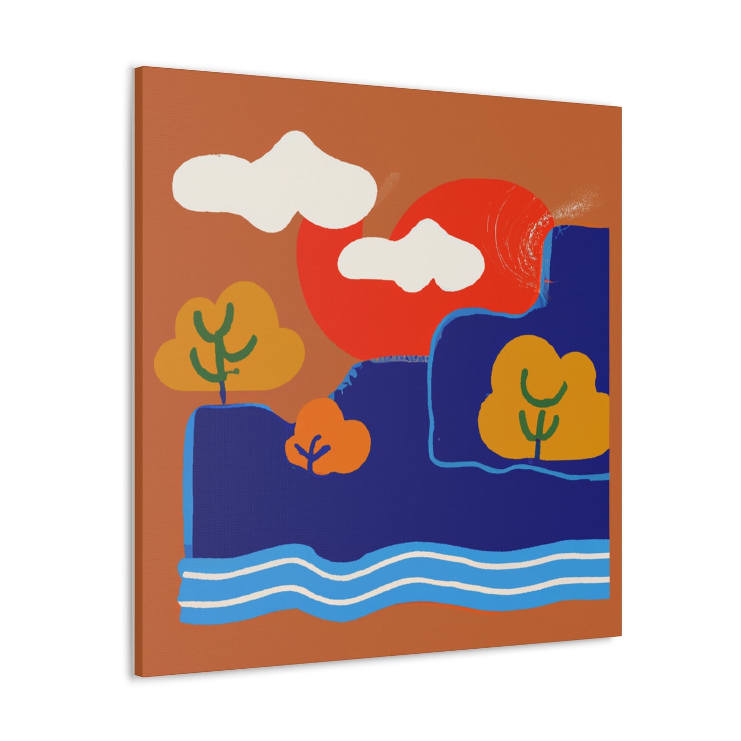 Aquarine Illusions - Midcentury - Canvas