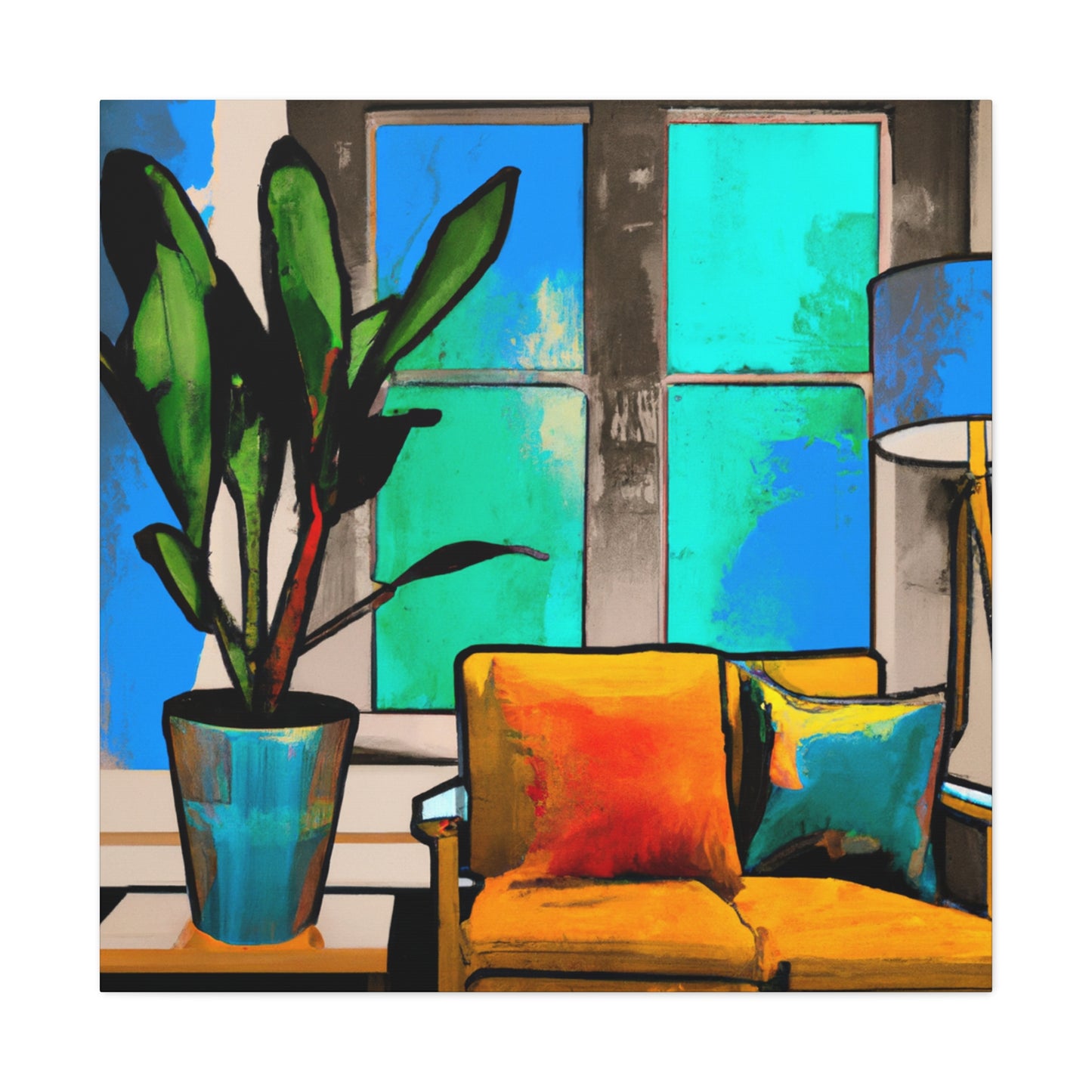 Whimsical Sitdown- Midcentury - Canvas