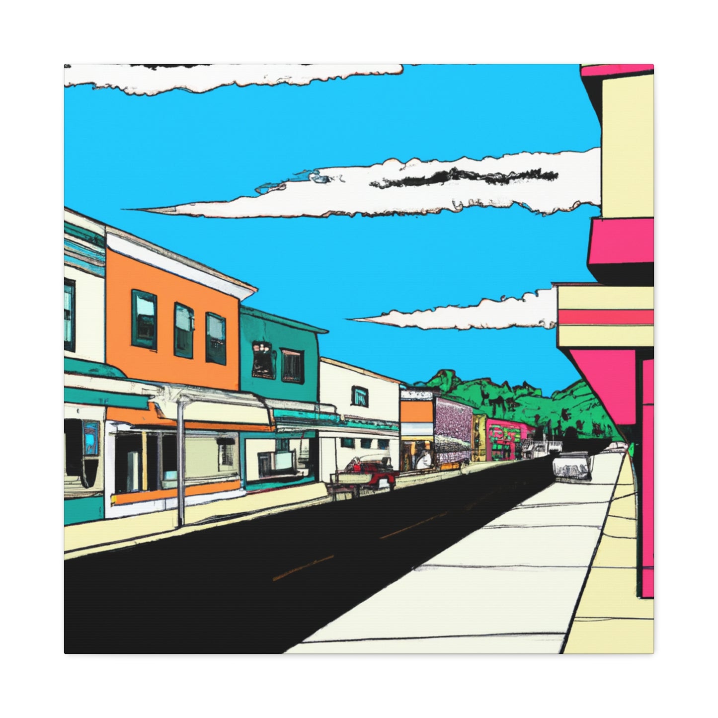 St Louis Ave - Architectural Canvas Pop Art