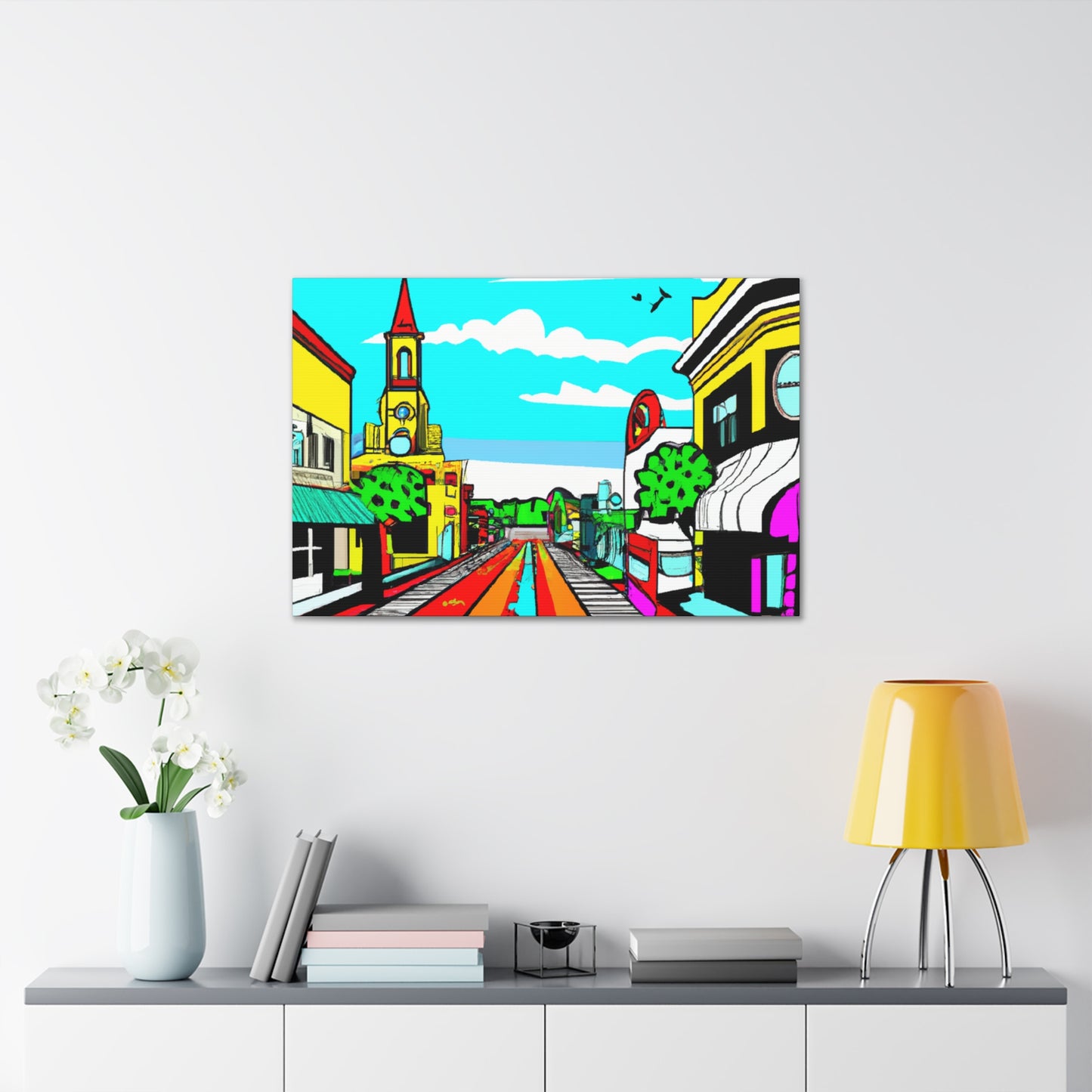 Steeple Road - Architectural Canvas Pop Art