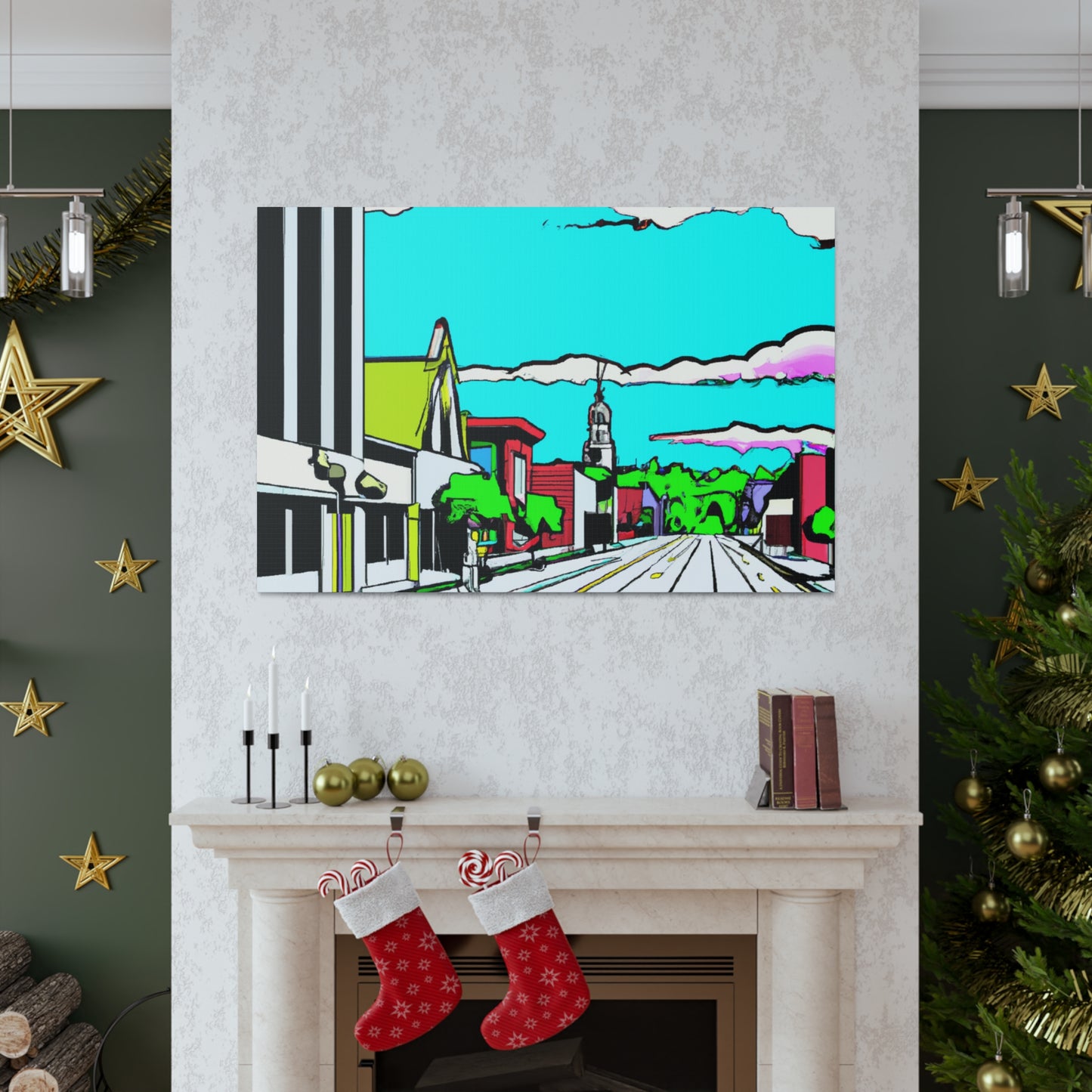 Sunset Drive-In Theater Street - Canvas - Pop Art