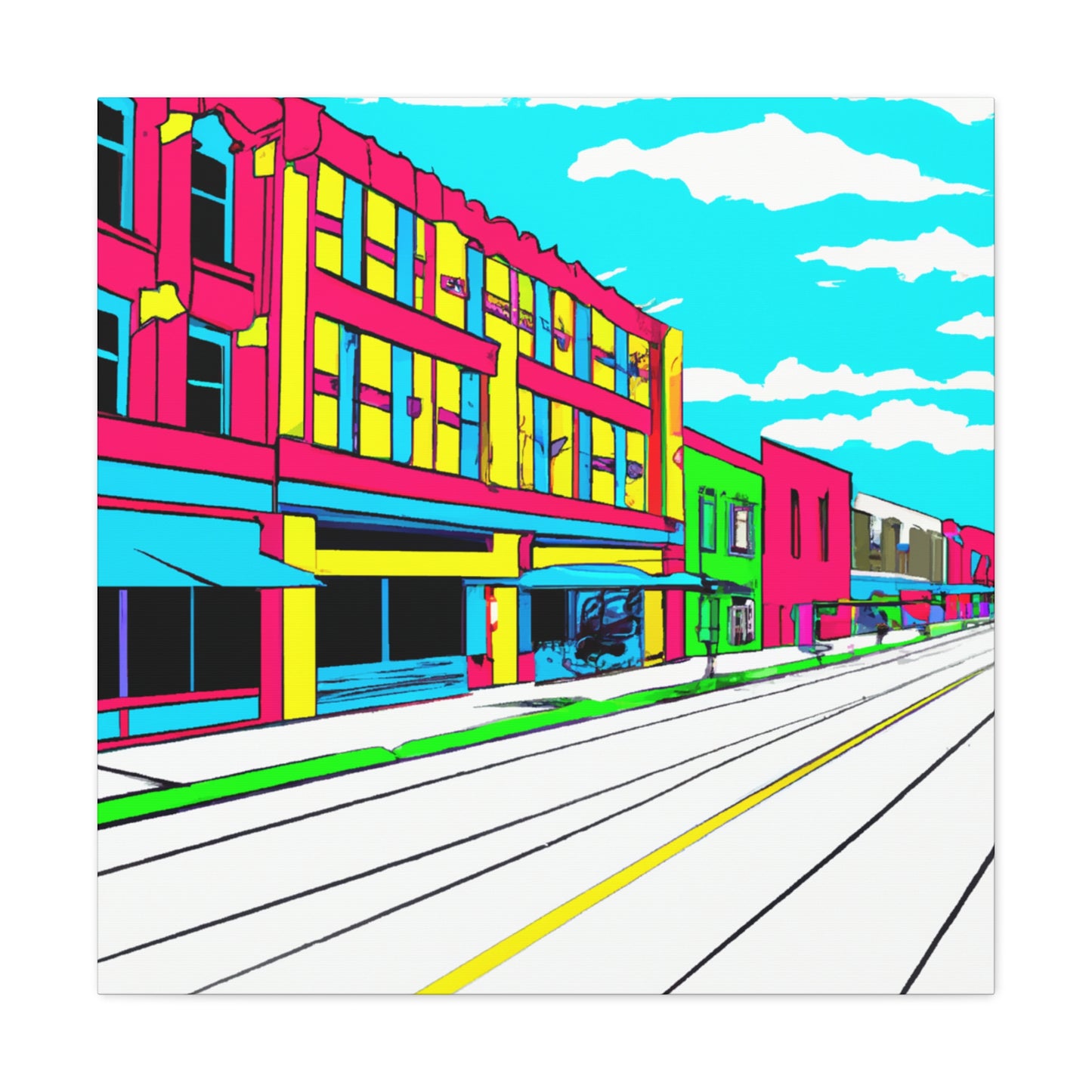 Main Avenue - Architectural Canvas Pop Art