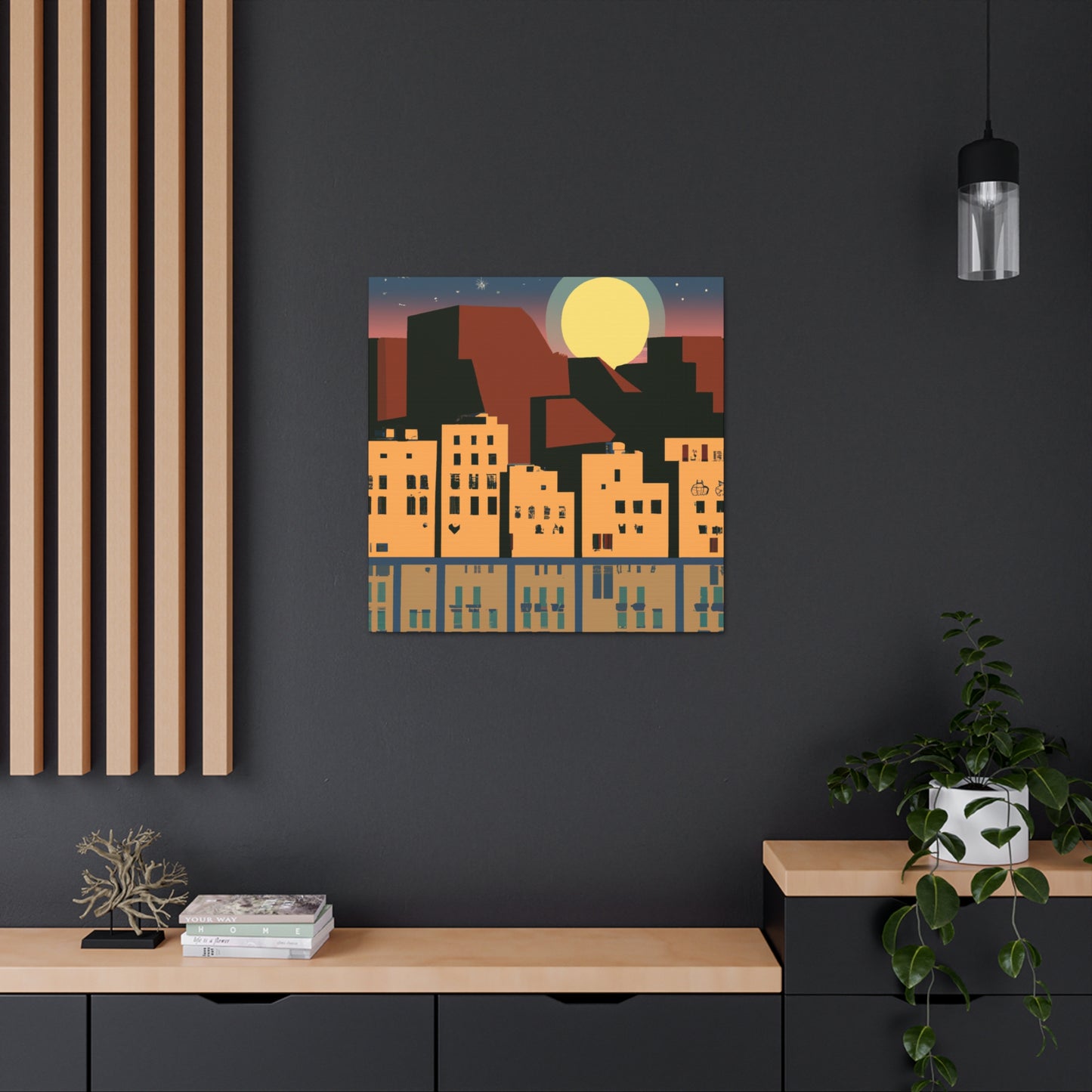 Urban Night - Midcentury Canvas