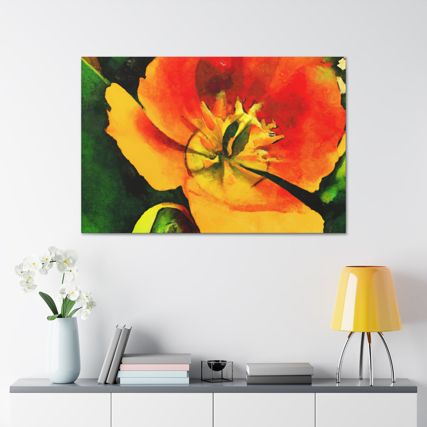 Orange Pedals - Canvas - Floral
