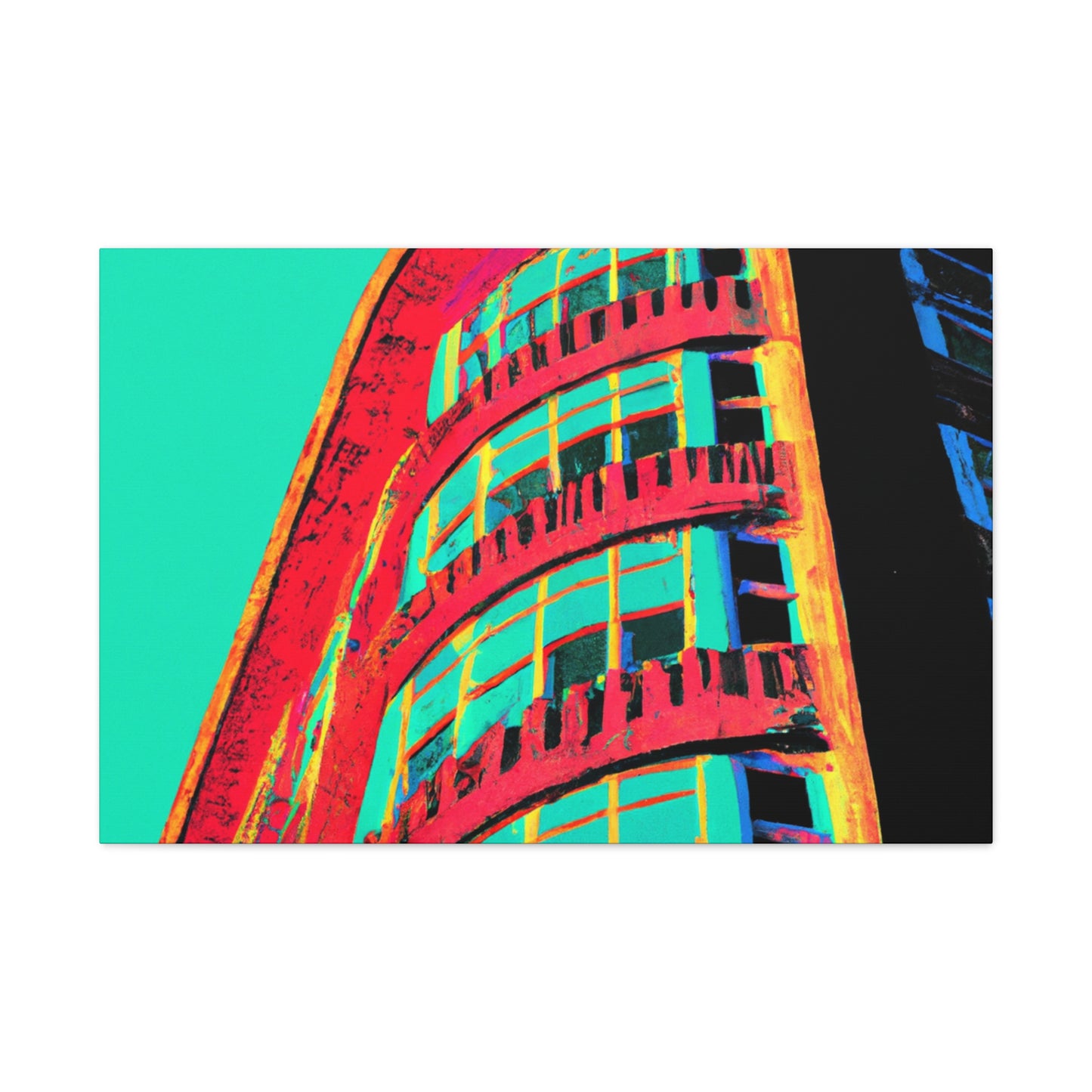Modernist Tower of Glass and Steel. - Architectural Canvas