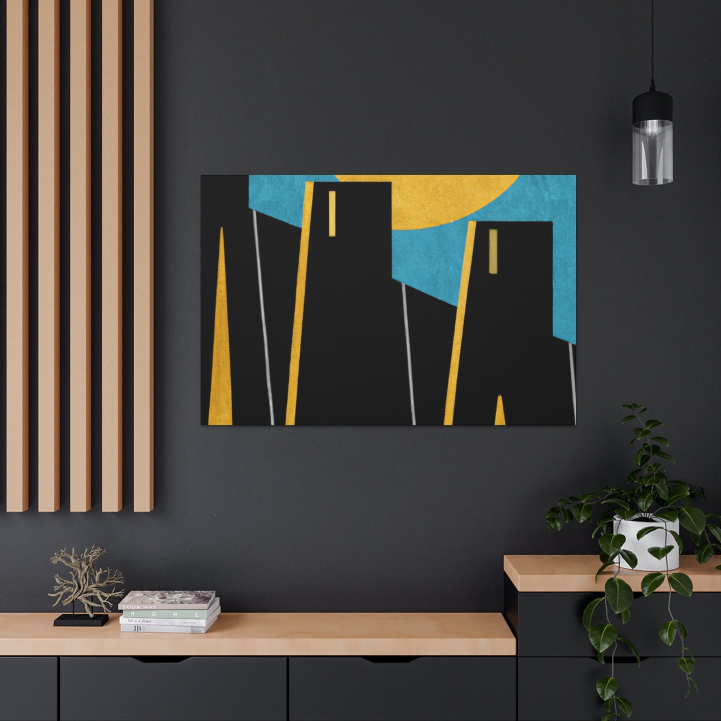 Dark City - Midcentury Canvas