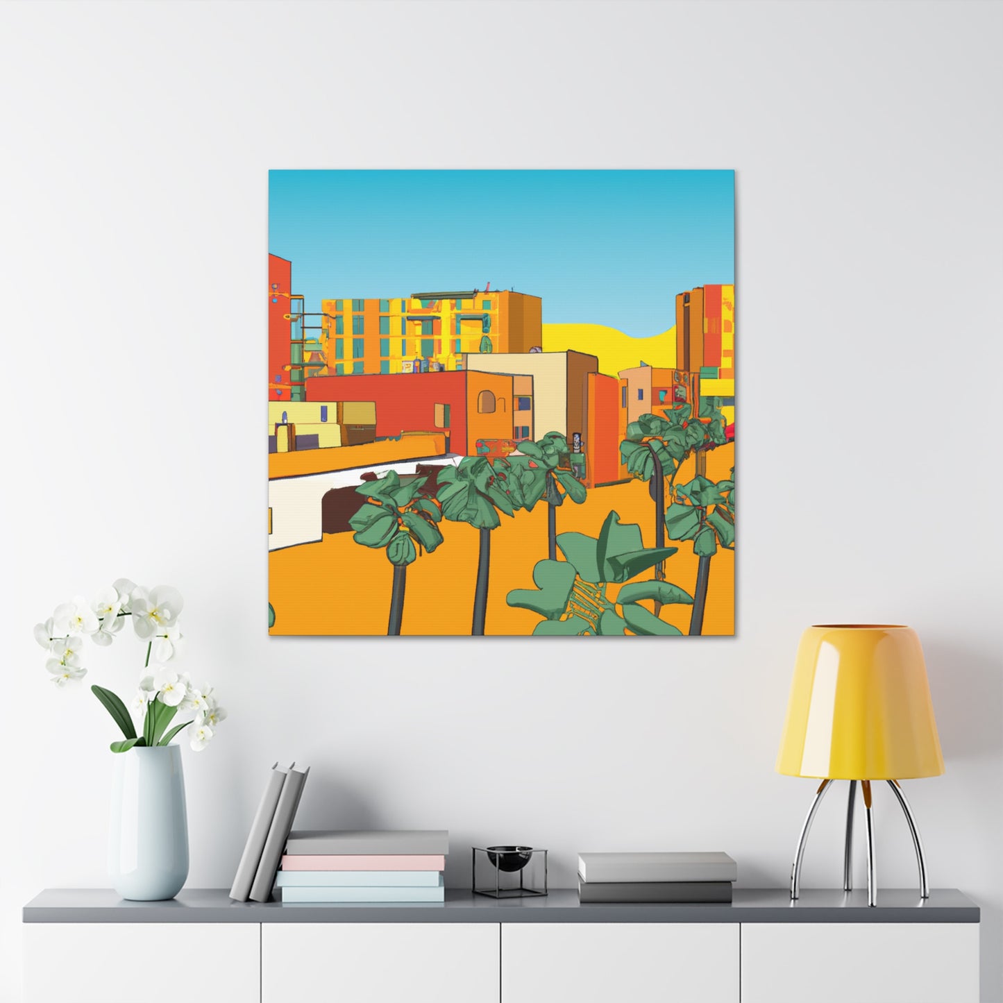 Orange Road Oasis - Architectural - Canvas