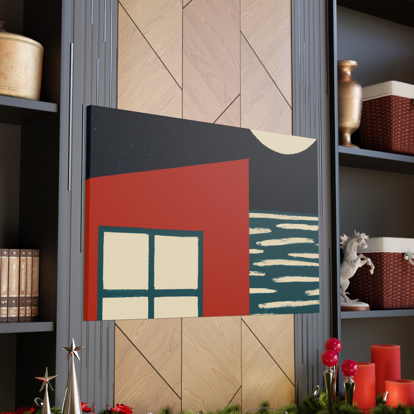 Dark Night- Midcentury Canvas