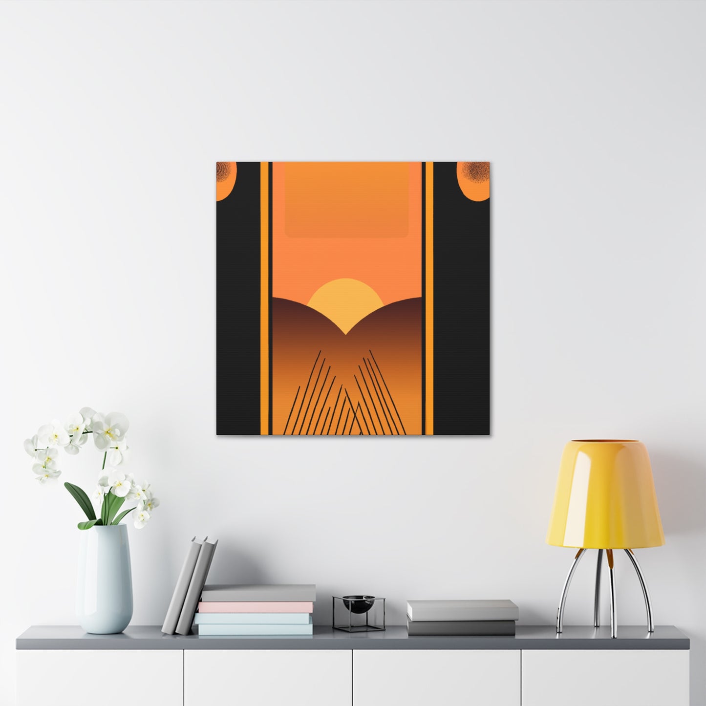 Serene Cascade - Midcentury - Canvas