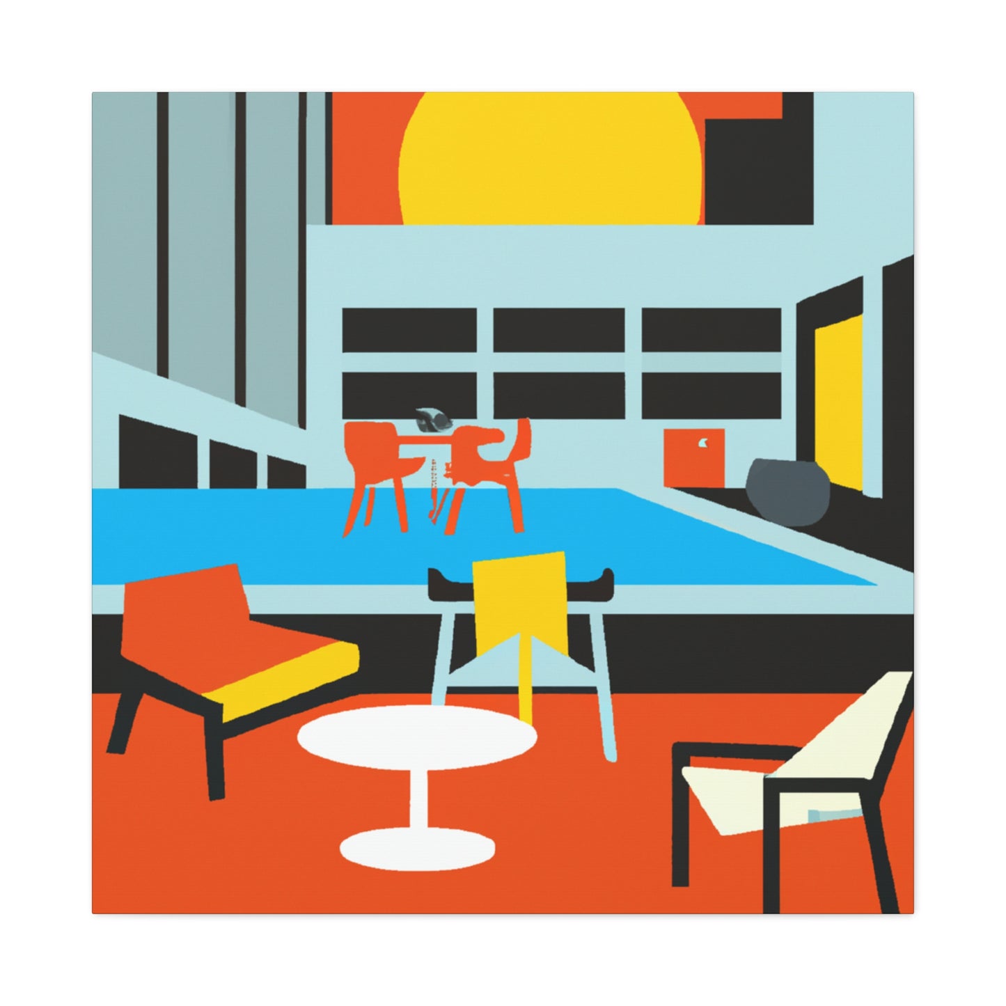 Sunsplashed Abstraction - Midcentury - Canvas