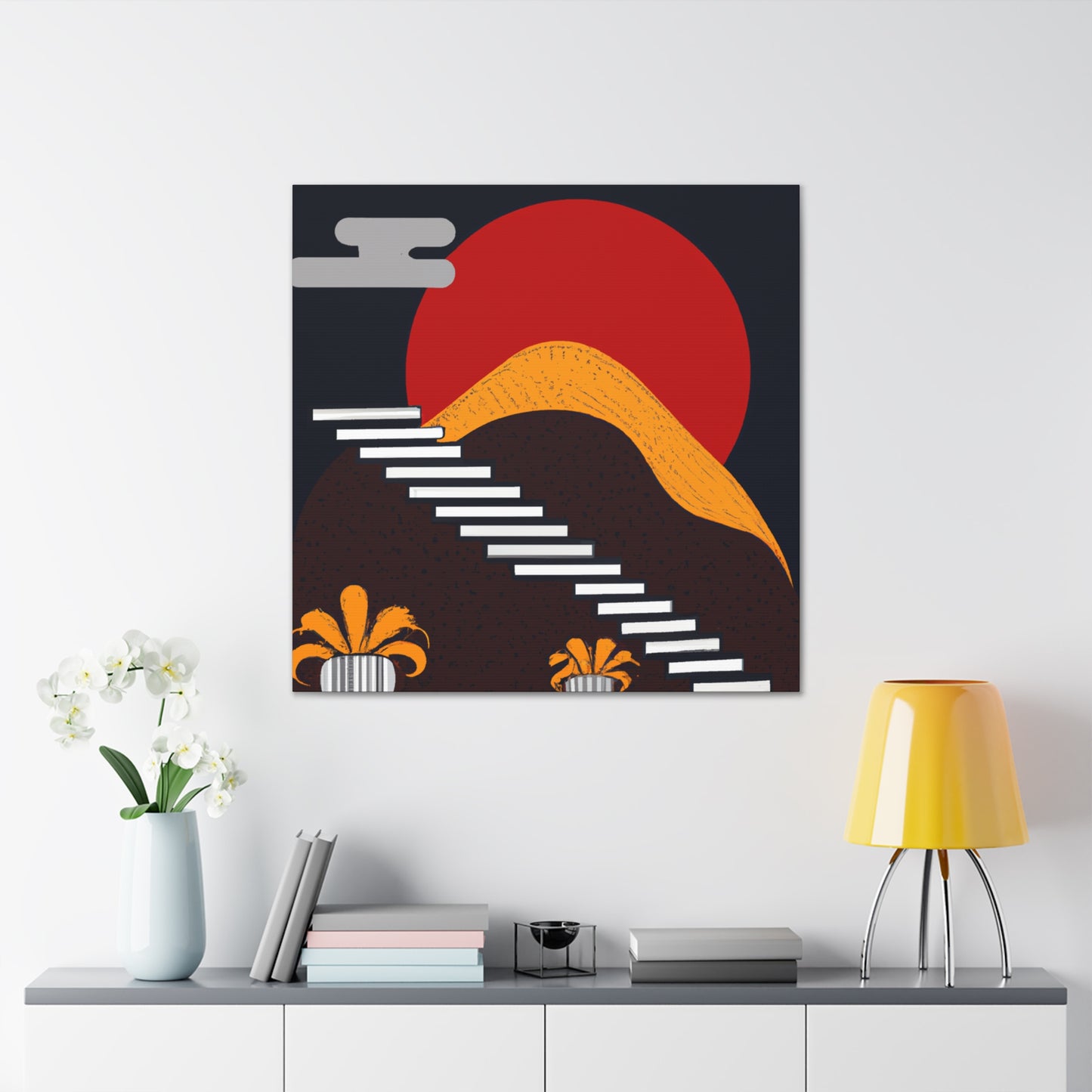 Sparrow's Chirping- Midcentury - Canvas