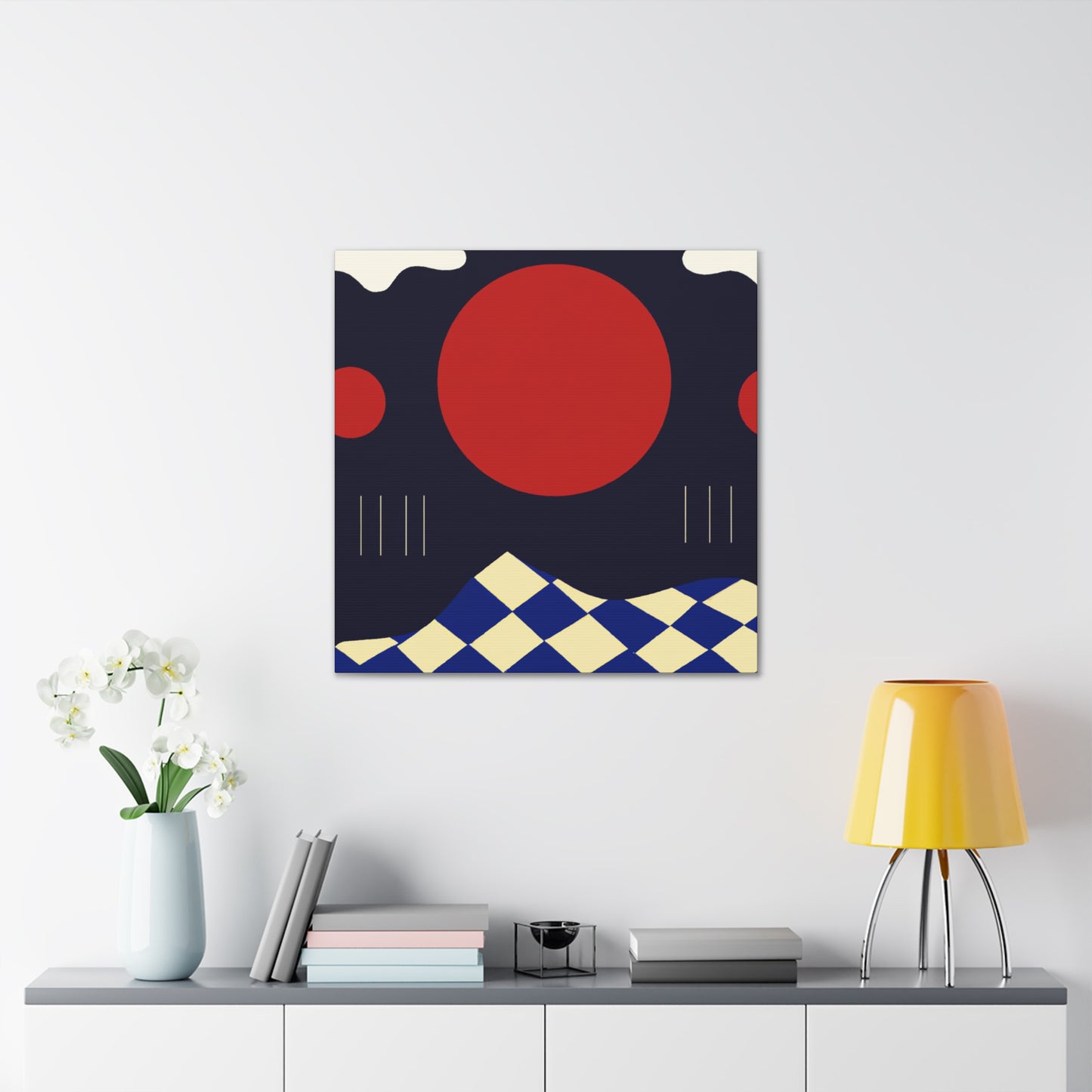 Red Sun - Midcentury Canvas