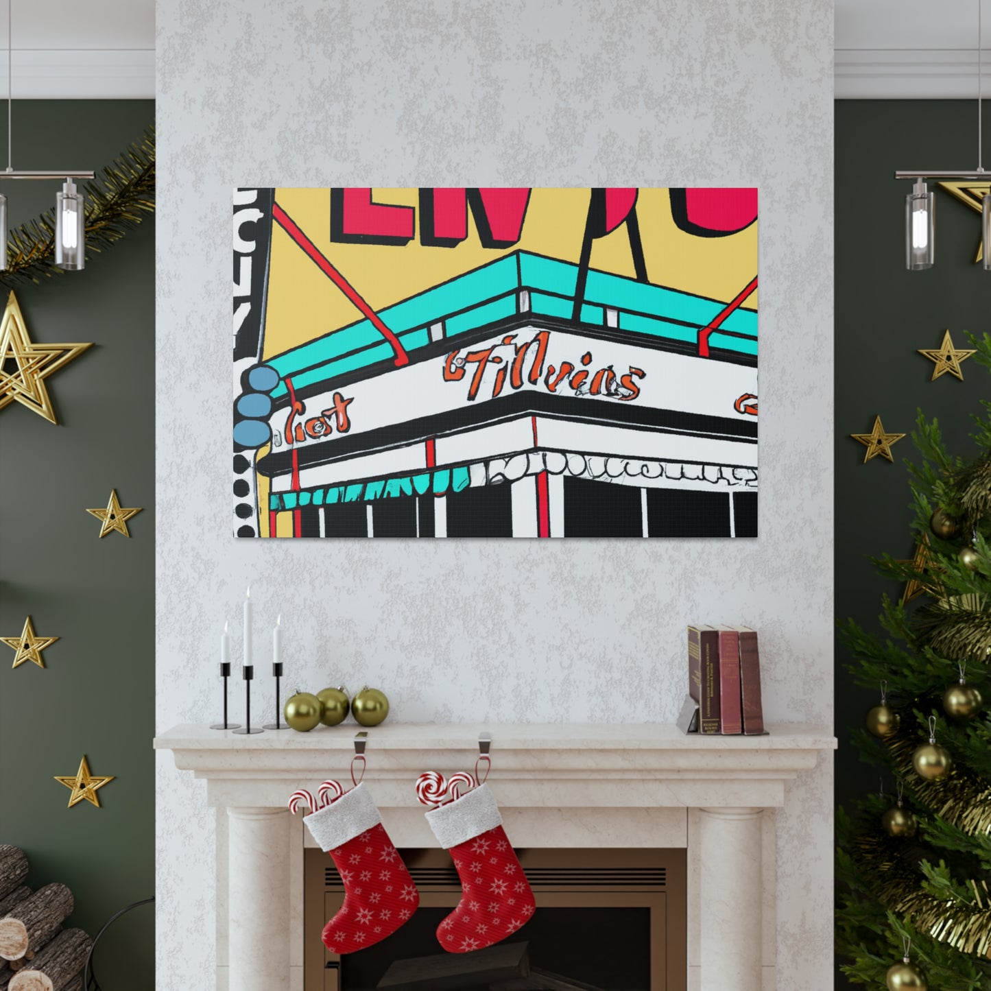 Rockin' 50's Rollerskating Rink - Pop Art Canvas