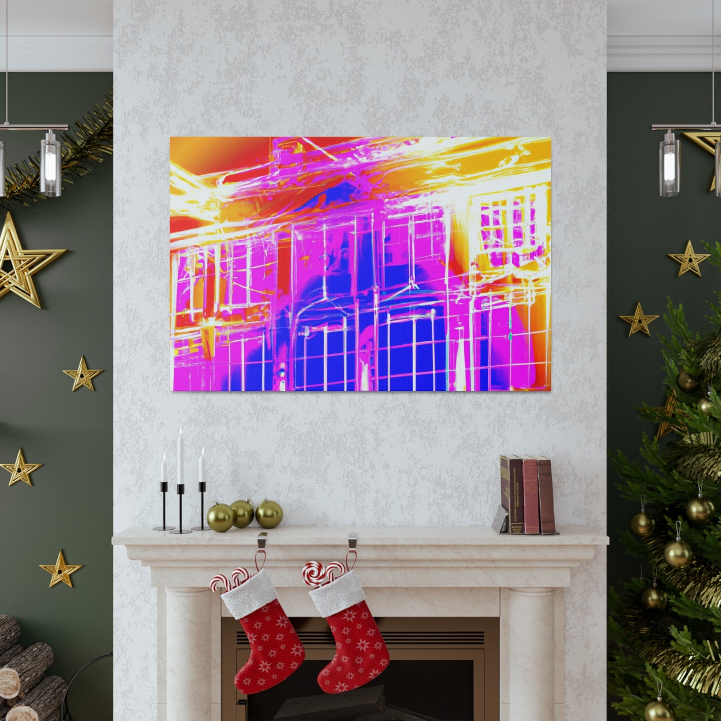 Skycrest Art Deco Manor - Architectural Canvas Art Deco