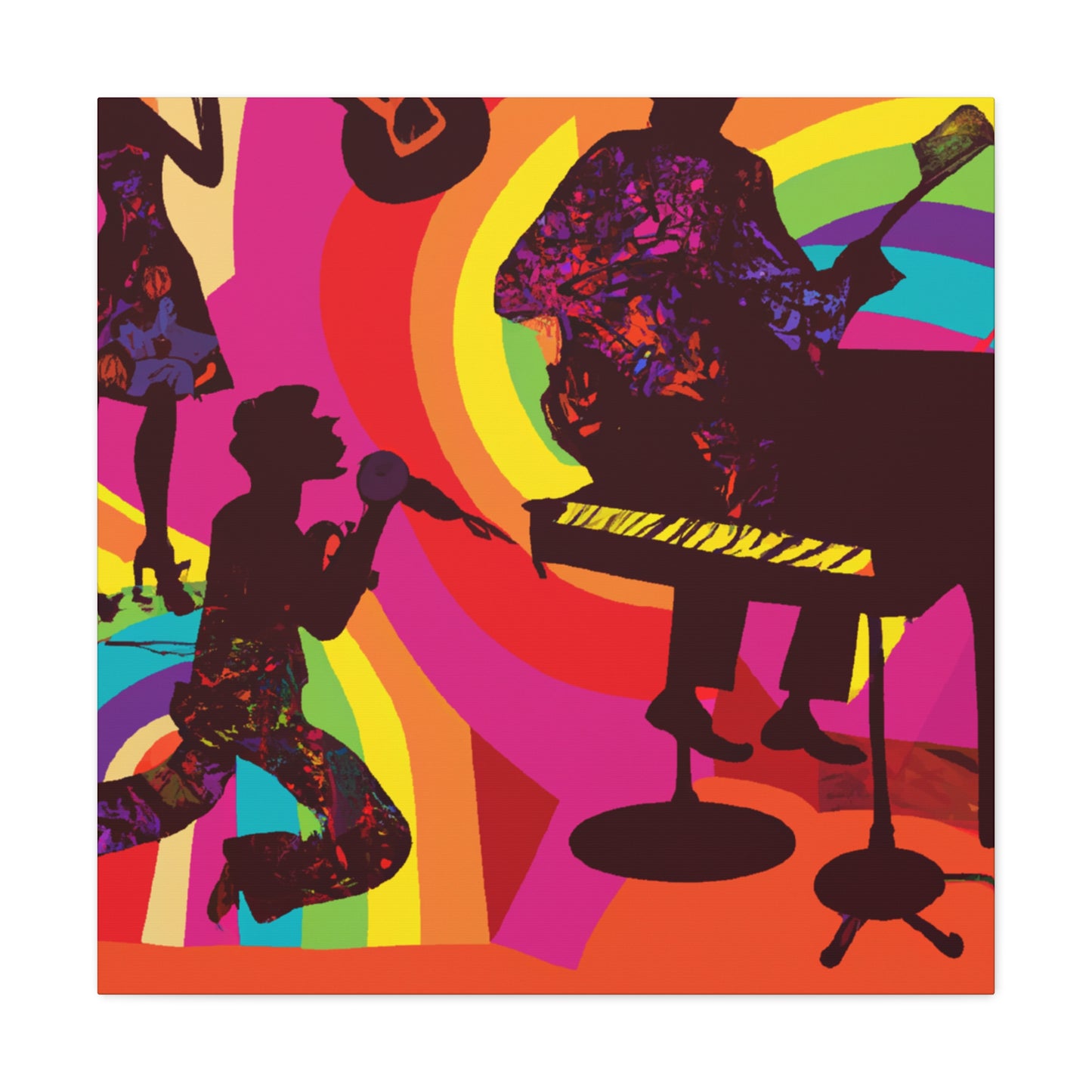 "Cool Cat Shuffle - Retro Music" - Canvas