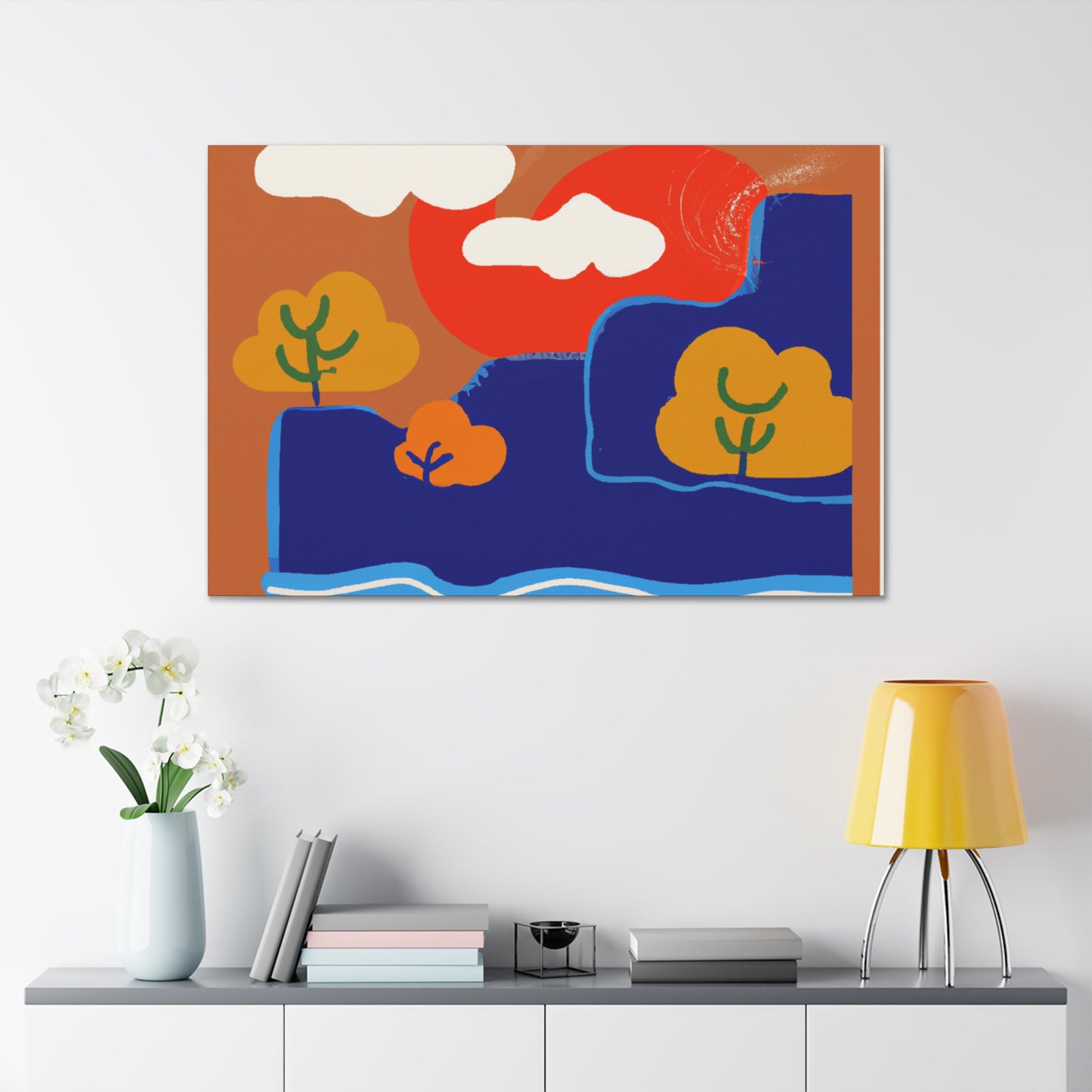 Aquarine Illusions - Midcentury - Canvas