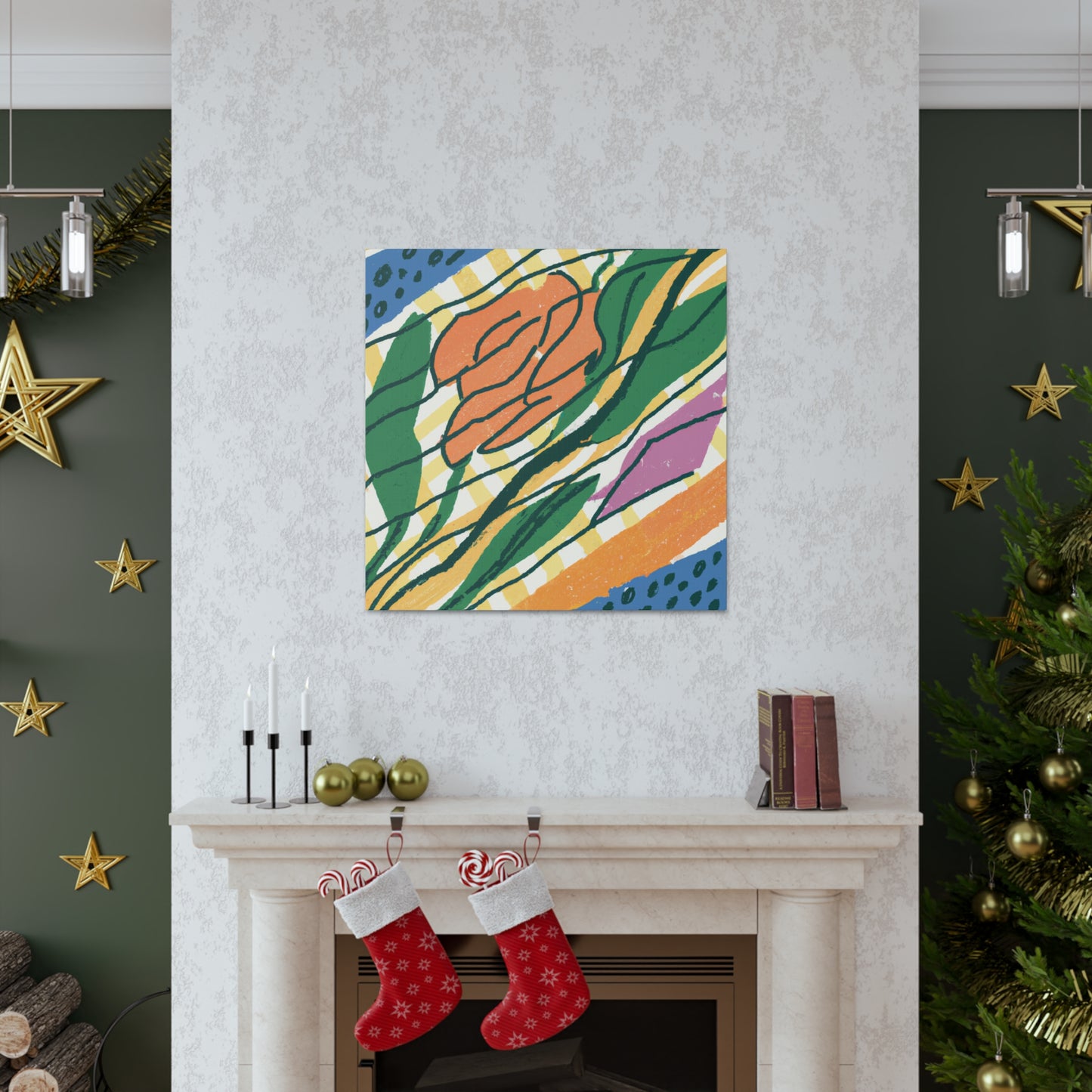 Goldenglare Flower - Midcentury Canvas