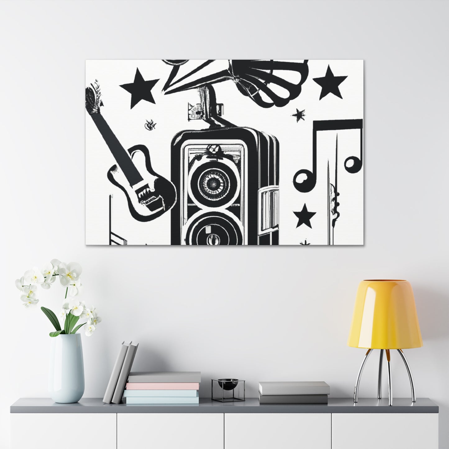 Grooving - Retro Music and Film Canvas