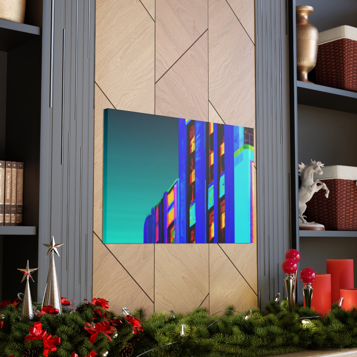 "Skyline Art Deco" - Art Deco Architectural Canvas