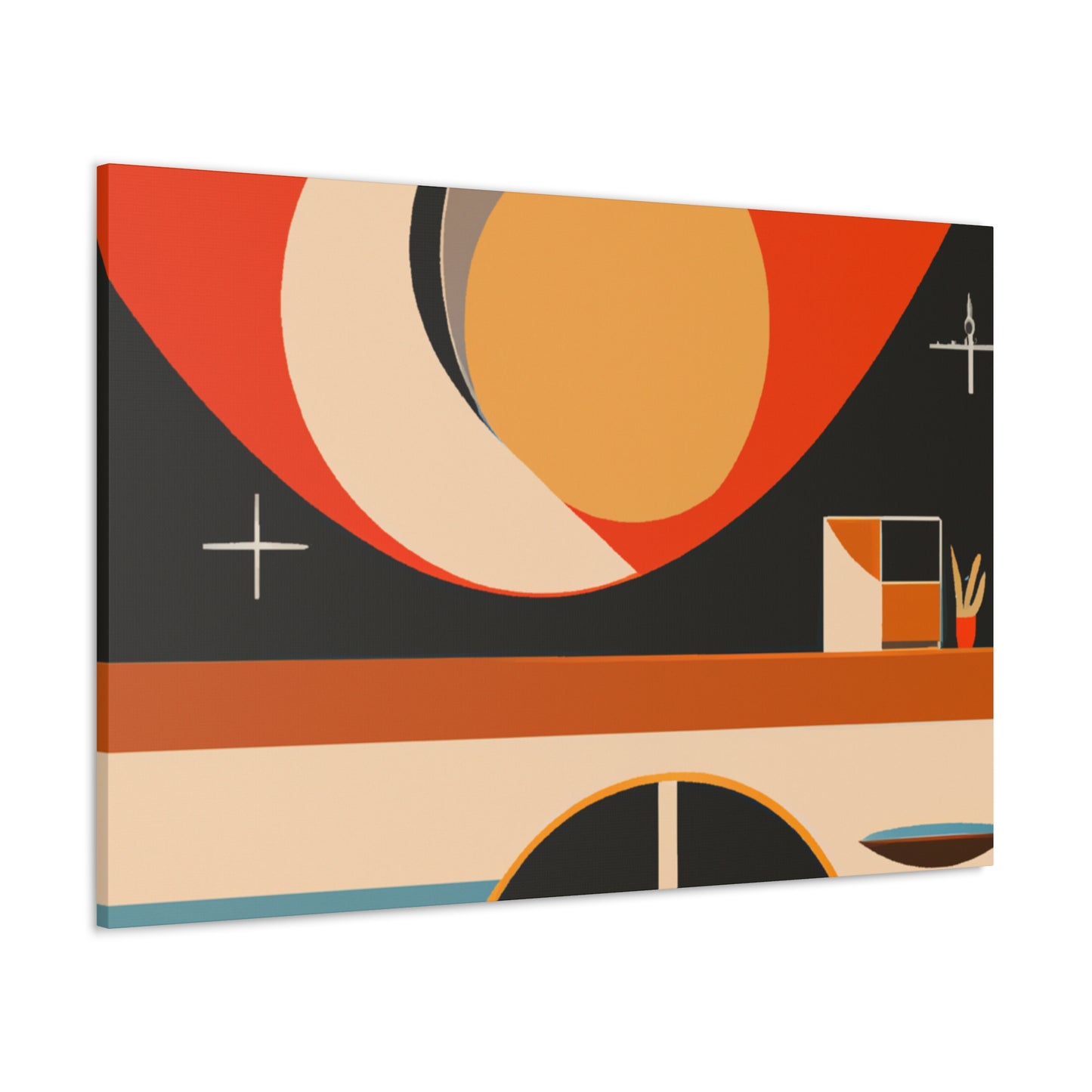 "Radial Reflection - Midcentury" - Canvas