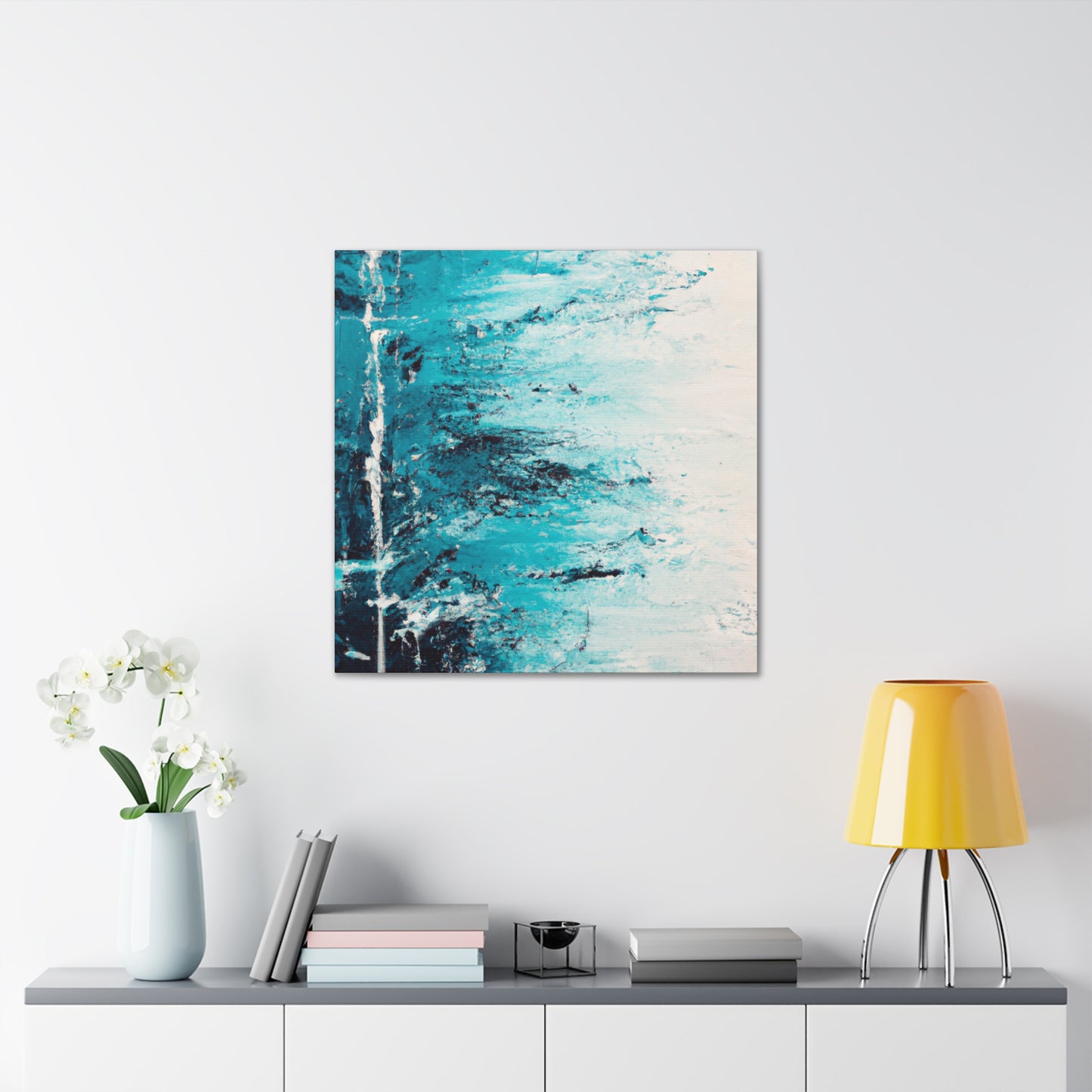 Aqua Frost- Abstract Canvas
