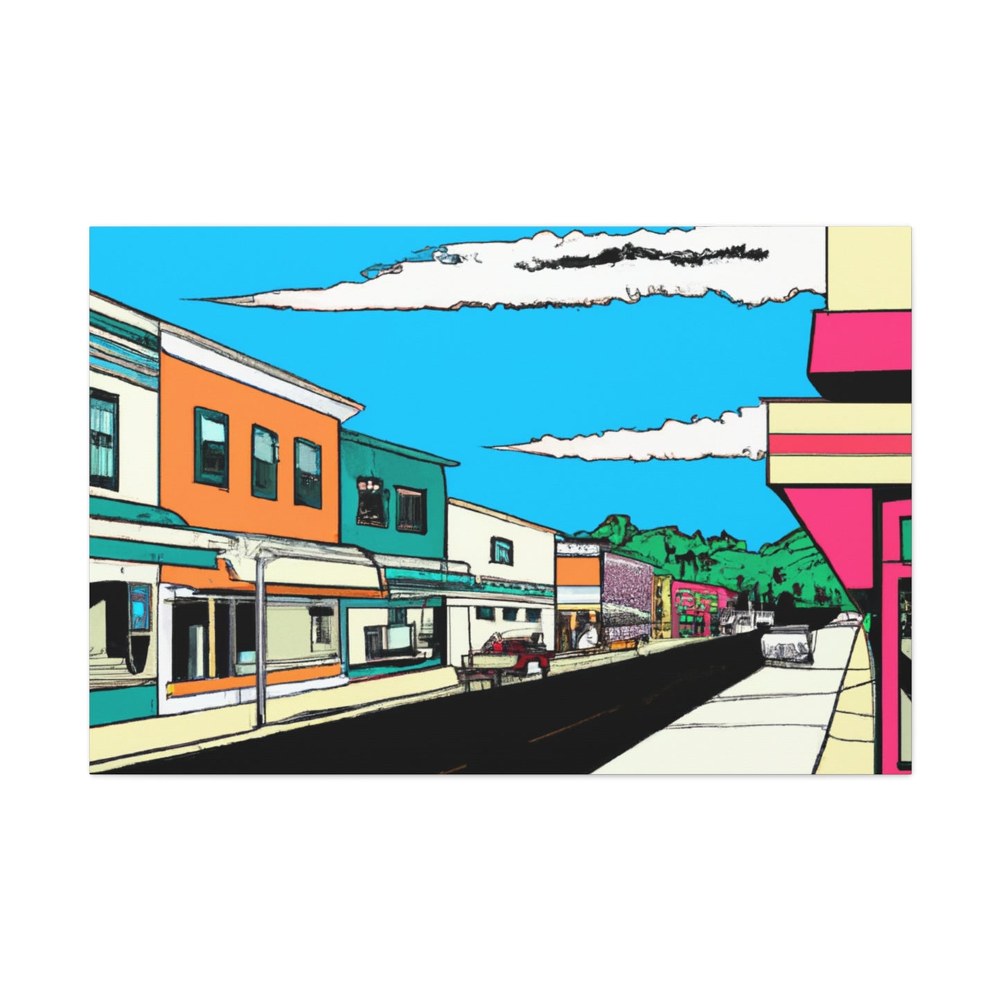 St Louis Ave - Architectural Canvas Pop Art