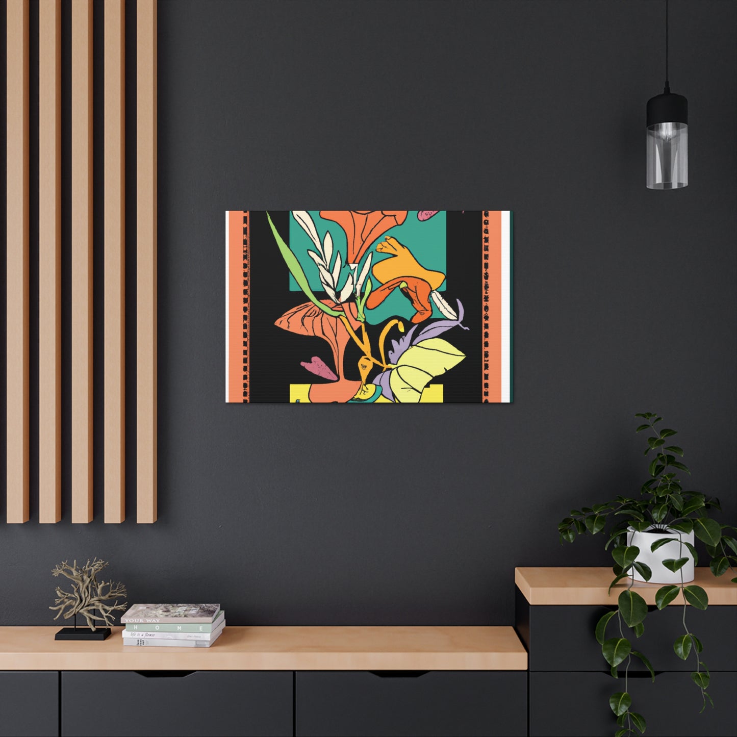 Spikestriped Similiskin. - Floral Canvas Midcentury