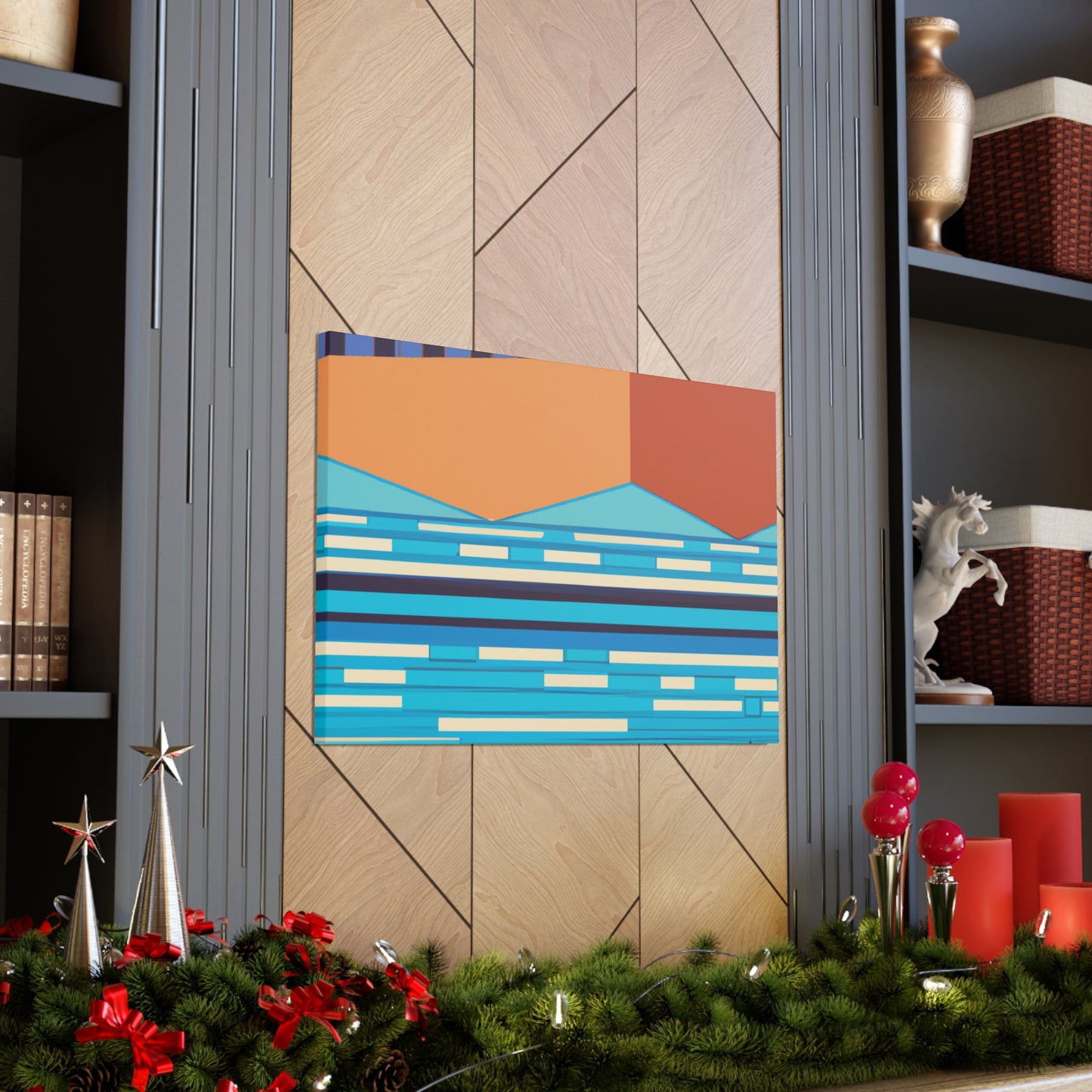 Aqua Pupil - Midcentury Canvas
