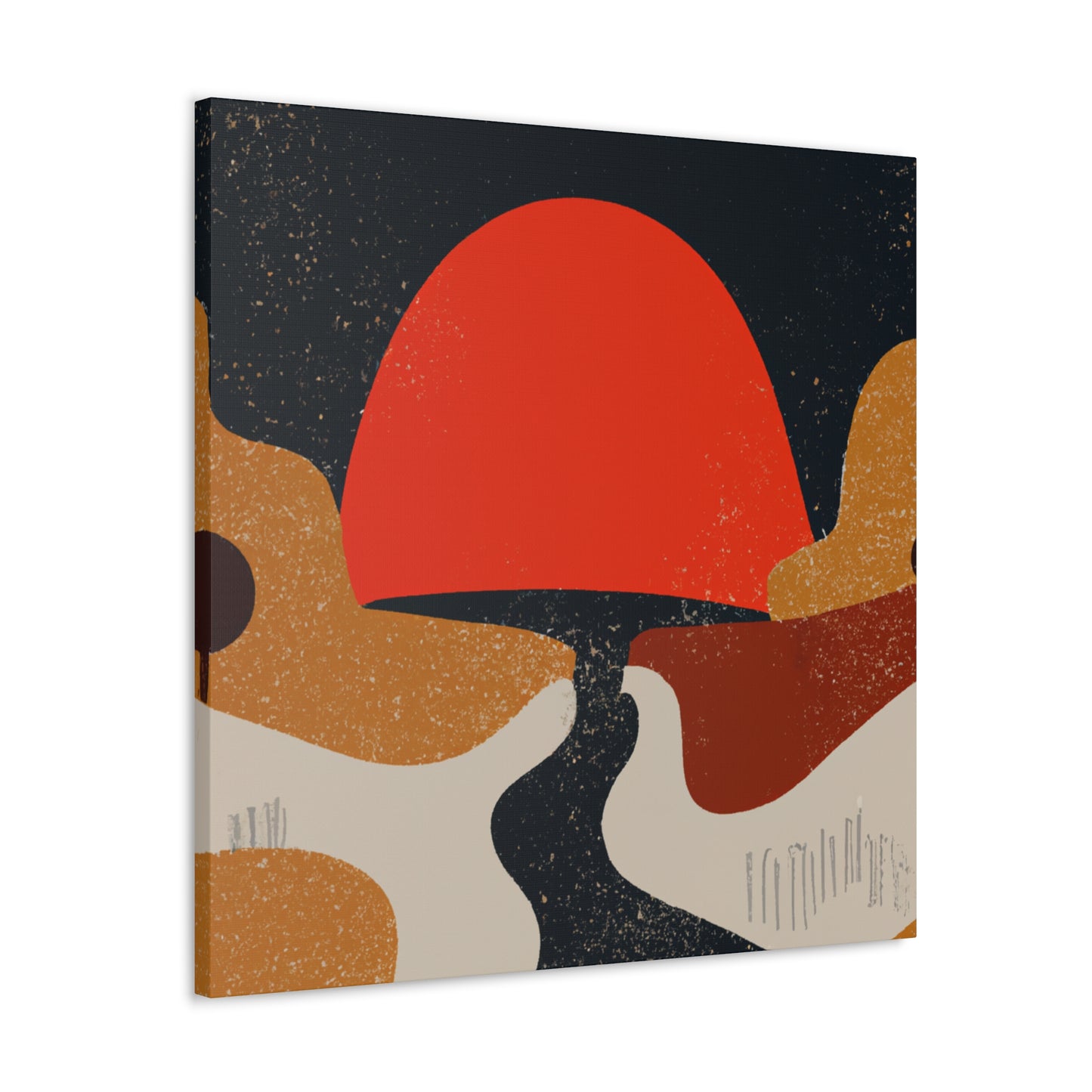 Orange Semi - Midcentury Canvas