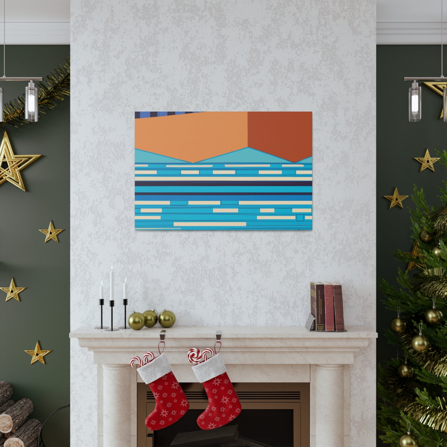 Aqua Pupil - Midcentury Canvas