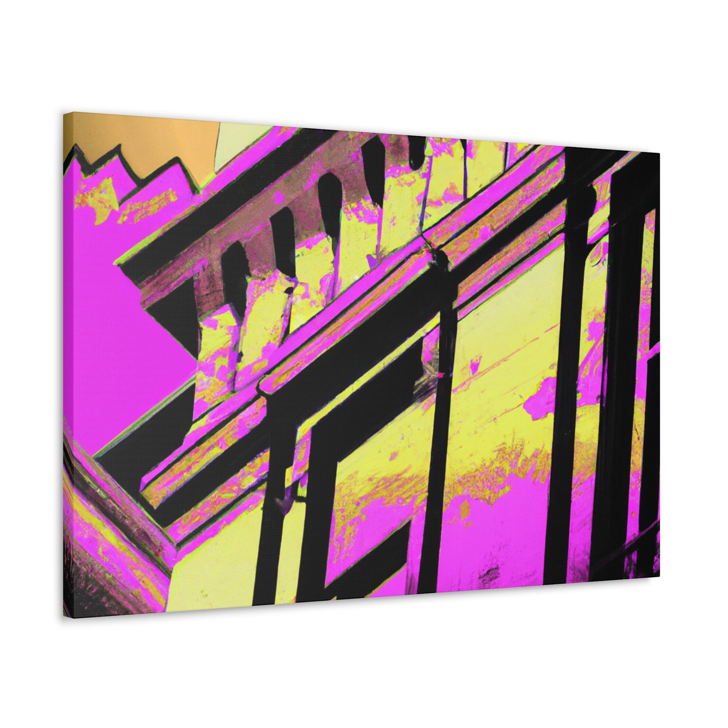 The Galaxy Gate: An Art Deco inspired monument showcasing a reflective archway set deep in a vault of sparkling stars. - Canvas