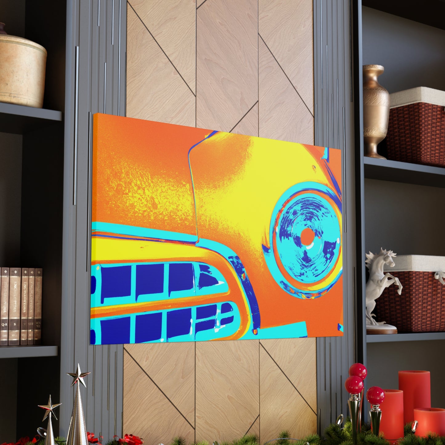 'Vintage Car Roadside Reminiscence' - Automobile Canvas