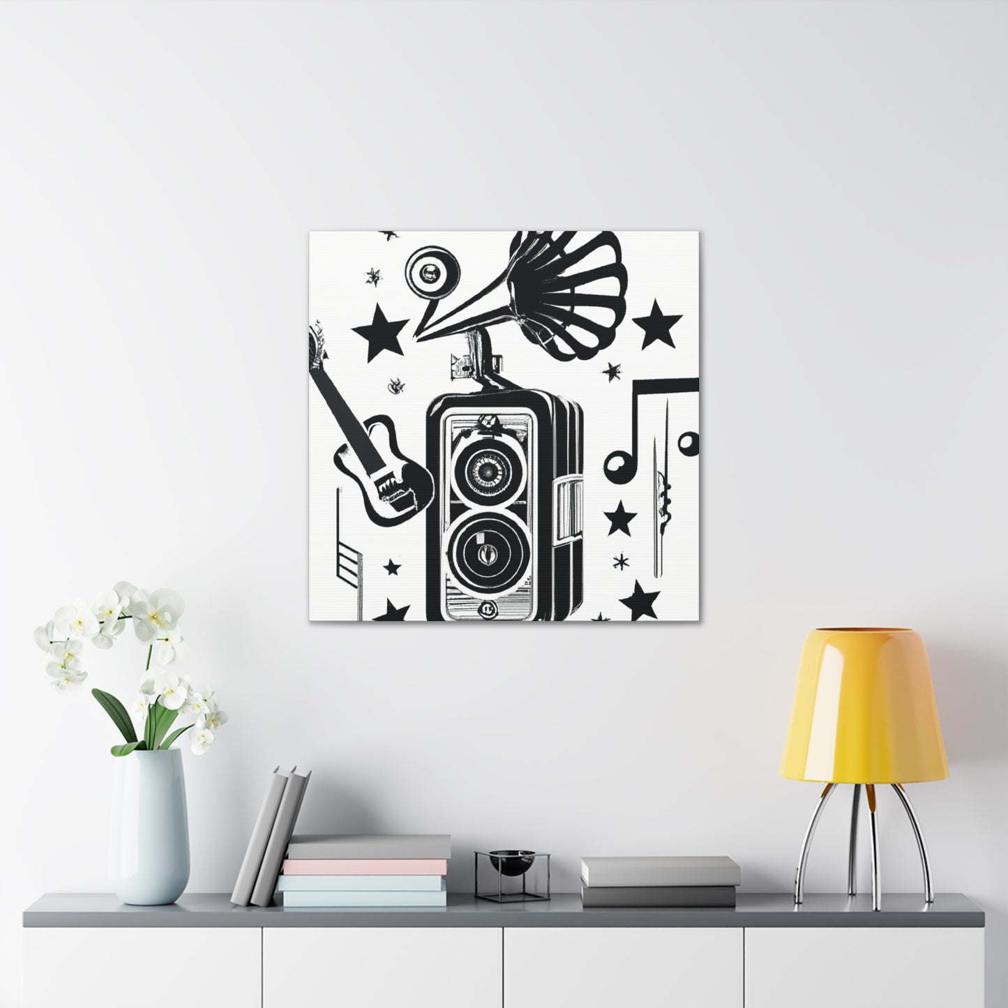 Grooving - Retro Music and Film Canvas