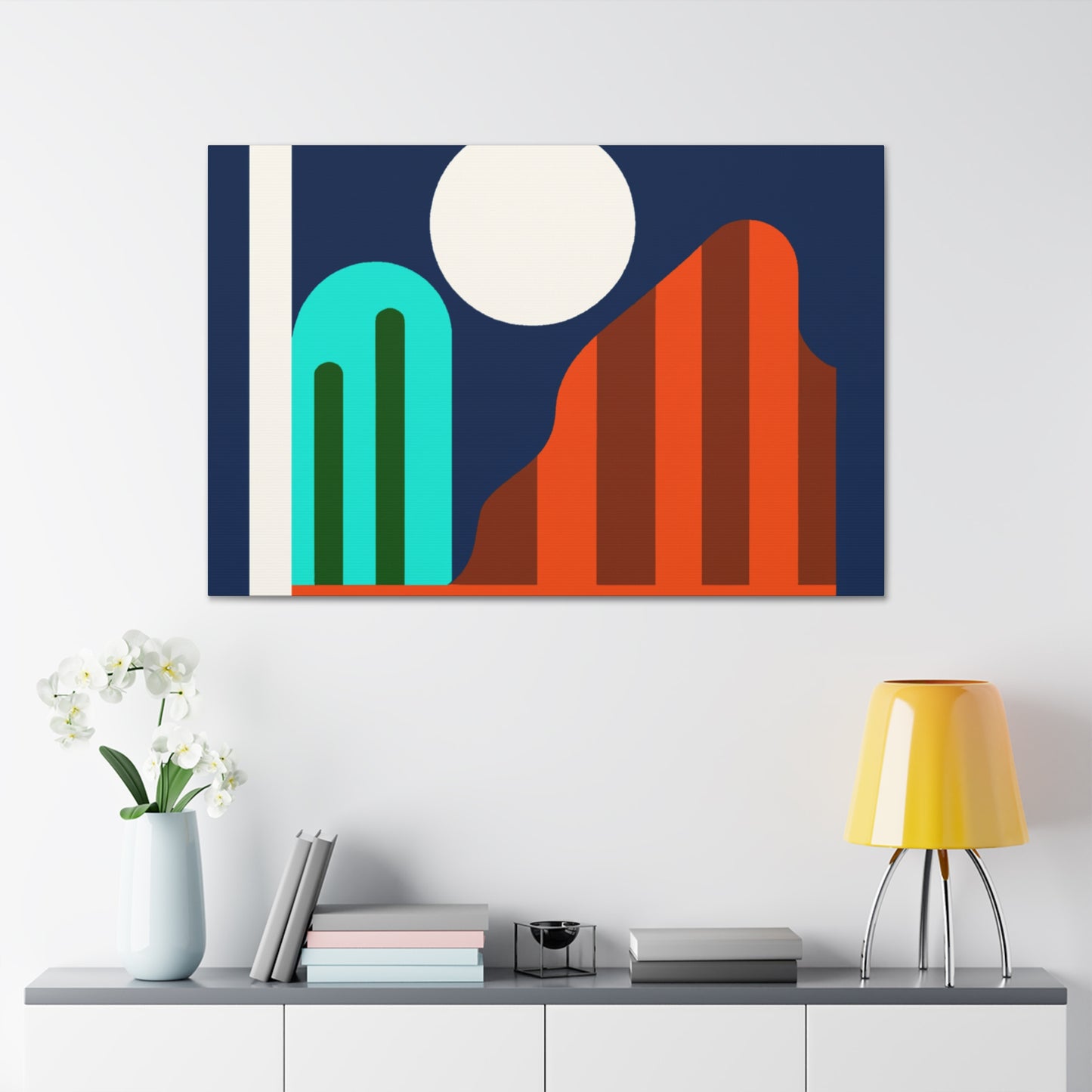 Curved Brilliance - Midcentury - Canvas