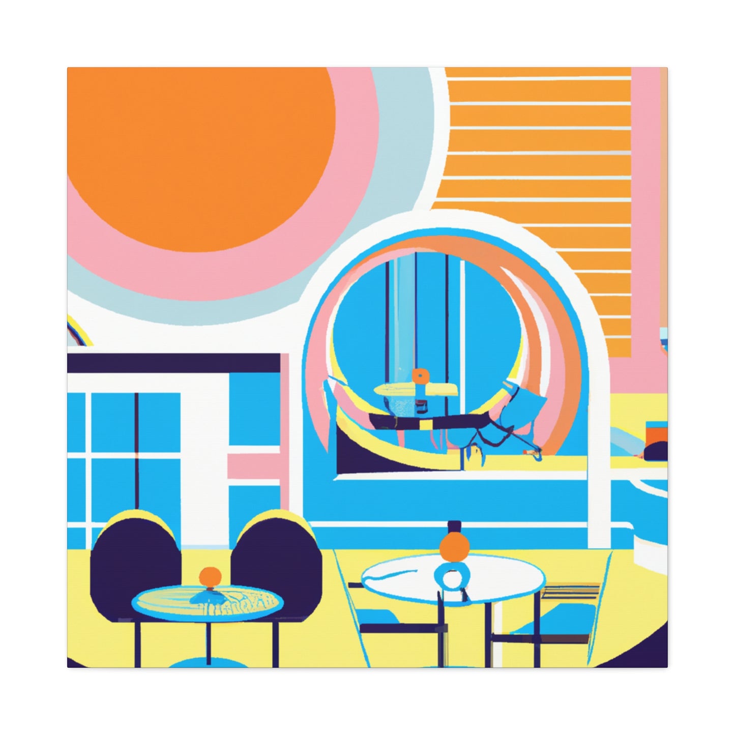 Umbrella Skyline - Midcentury - Canvas