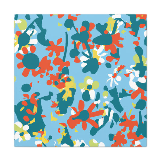 "Petal Putter: The Flowerbed Challenge" - Floral Canvas