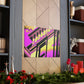 The Galaxy Gate: An Art Deco inspired monument showcasing a reflective archway set deep in a vault of sparkling stars. - Canvas