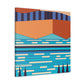 Aqua Pupil - Midcentury Canvas
