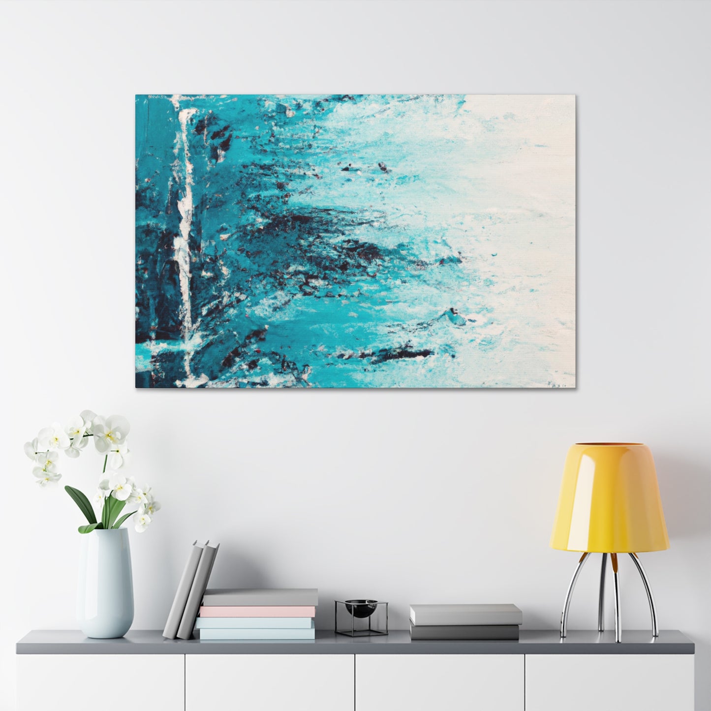 Aqua Frost- Abstract Canvas