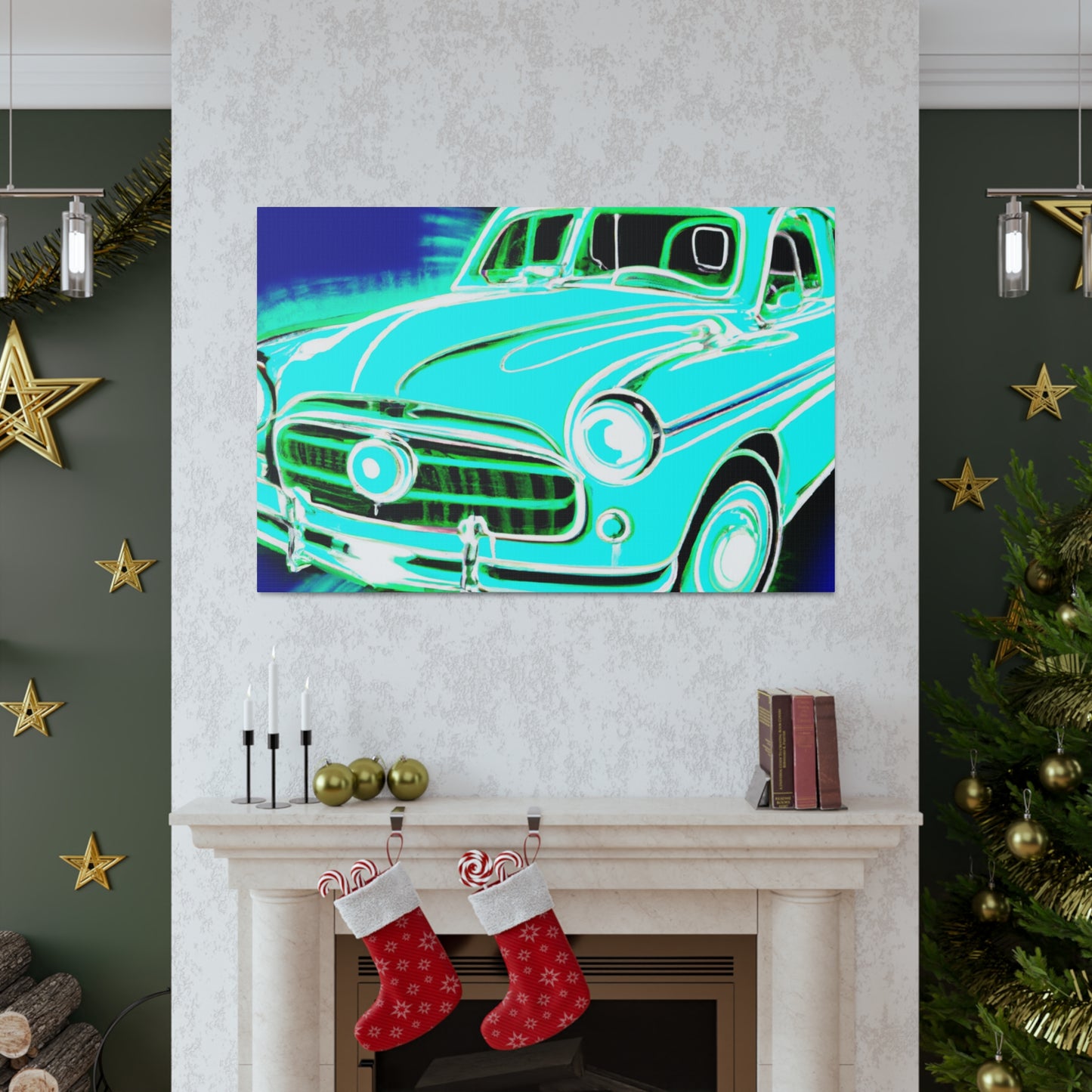 "Retro Rev-Up" - Automobile Canvas