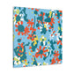"Petal Putter: The Flowerbed Challenge" - Floral Canvas