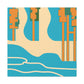Temple River - Midcentury Canvas