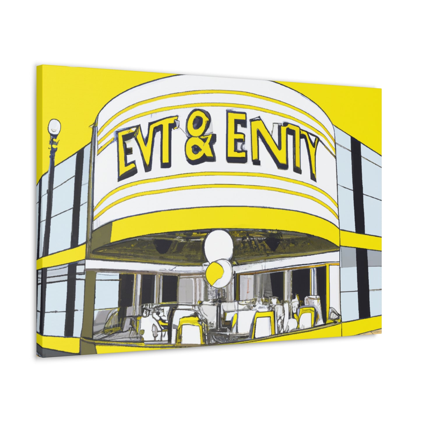 The Jiving Jukebox Cafe - Retro Music Pop Art Canvas