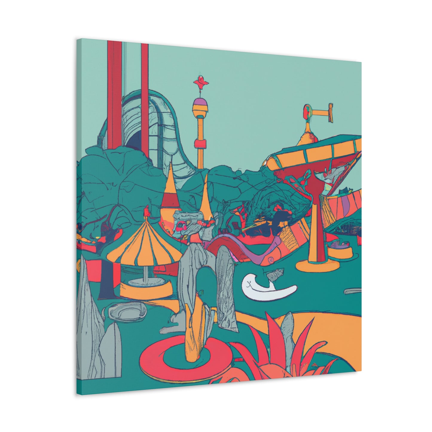 Growtopia - Landscape - Amusement - Canvas