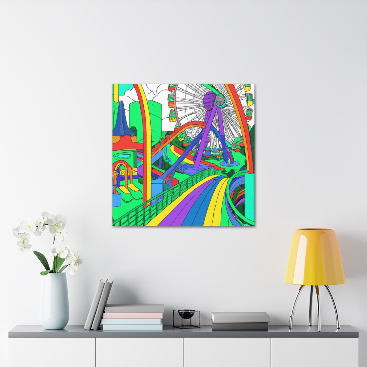 Ferris Paradise - Landscape - Amusement - Canvas